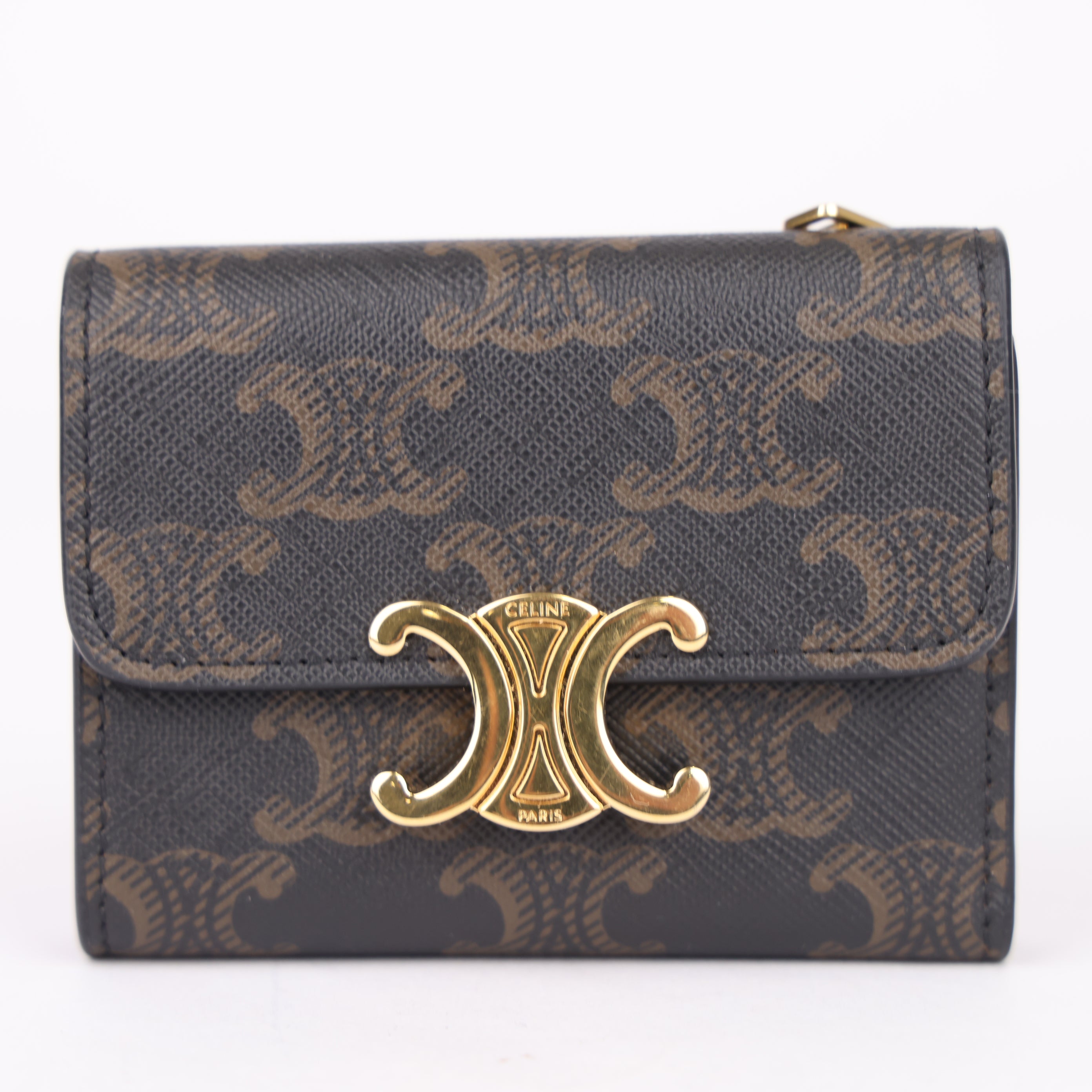 J1929 Celine Triomphe Compact Wallet- Pre Owned