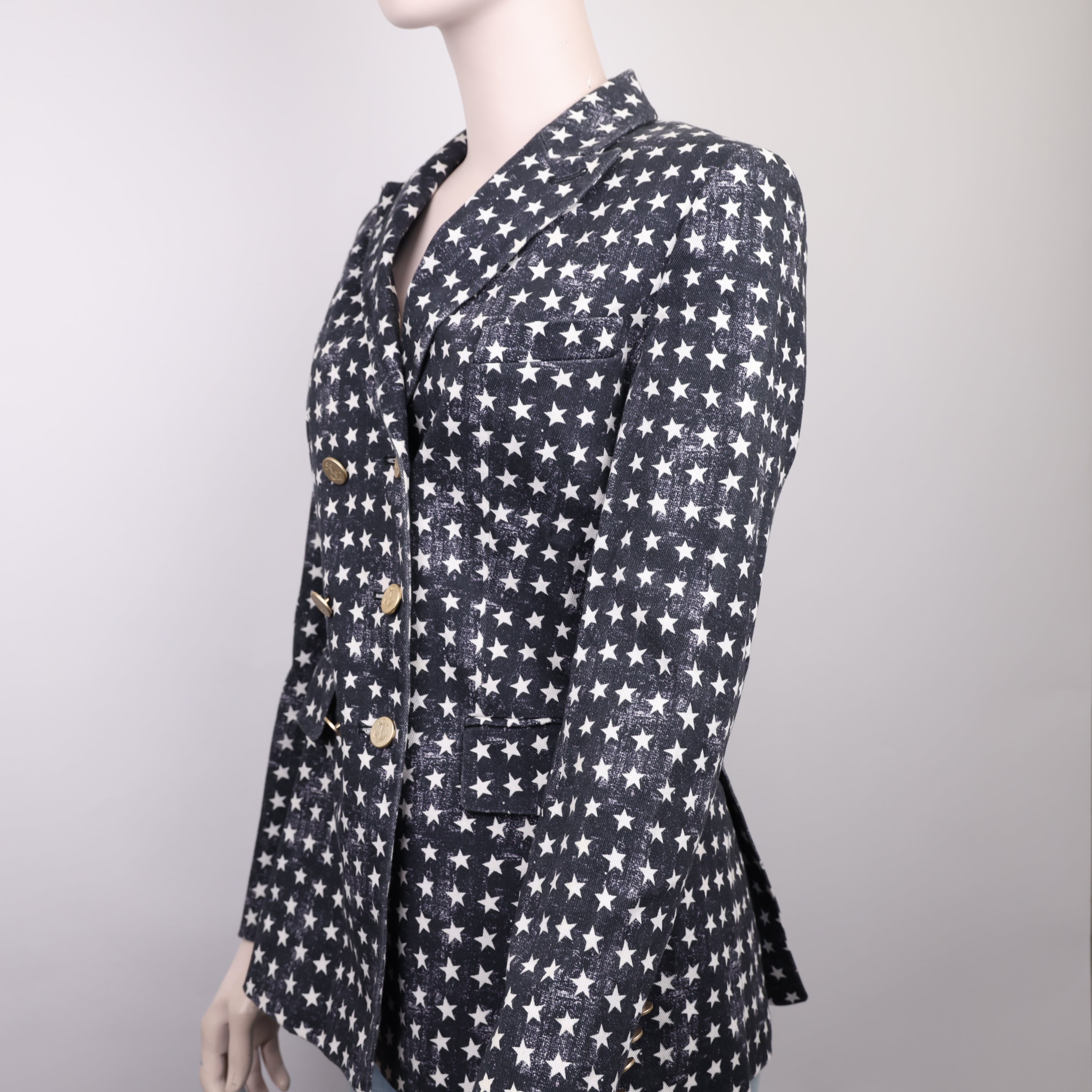 J1849 Max Mara All-Over Star Print Blazer Size 38- Pre Owned