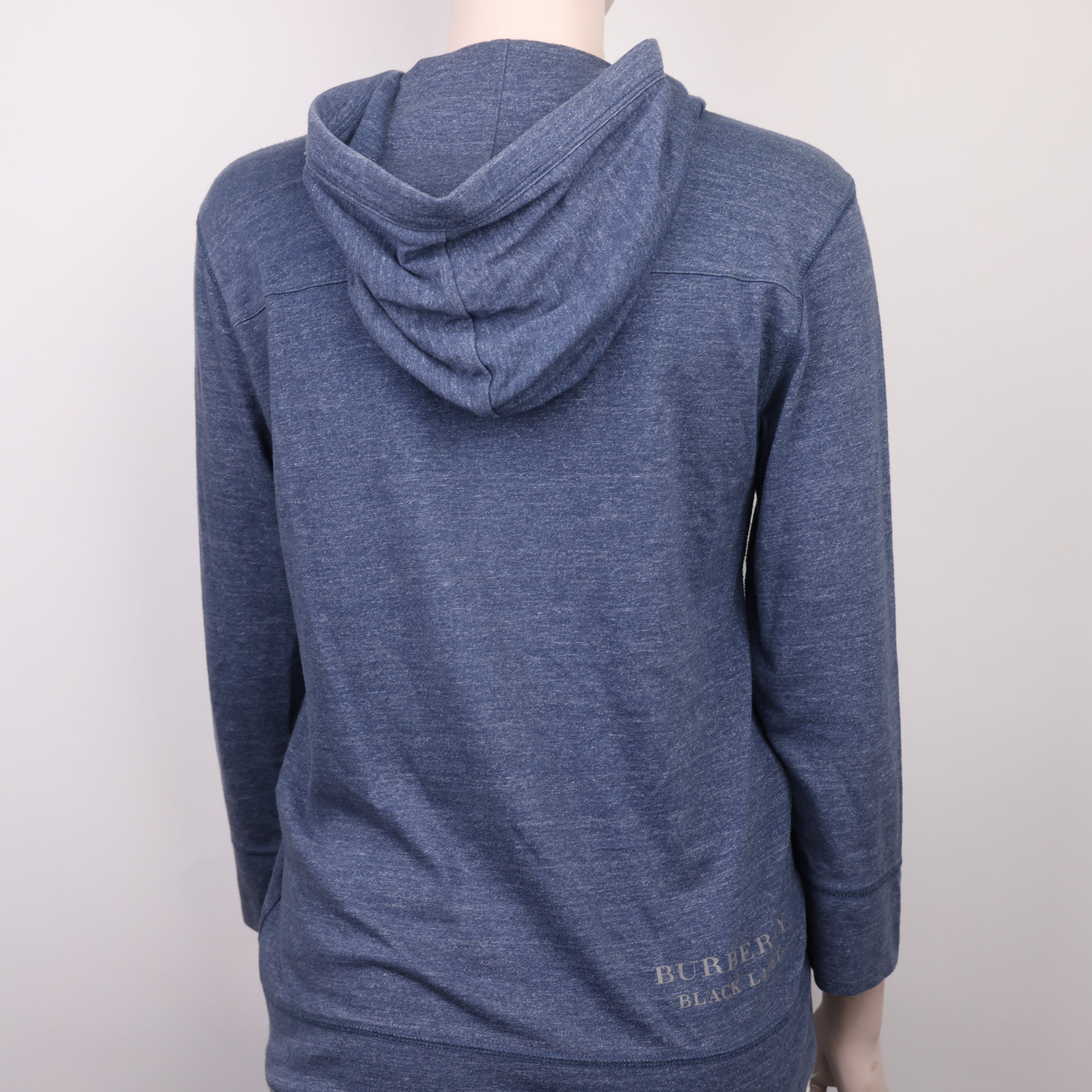 J1846 Burberry Blue Embroidered Hooded Jacket Size 2- Pre Owned