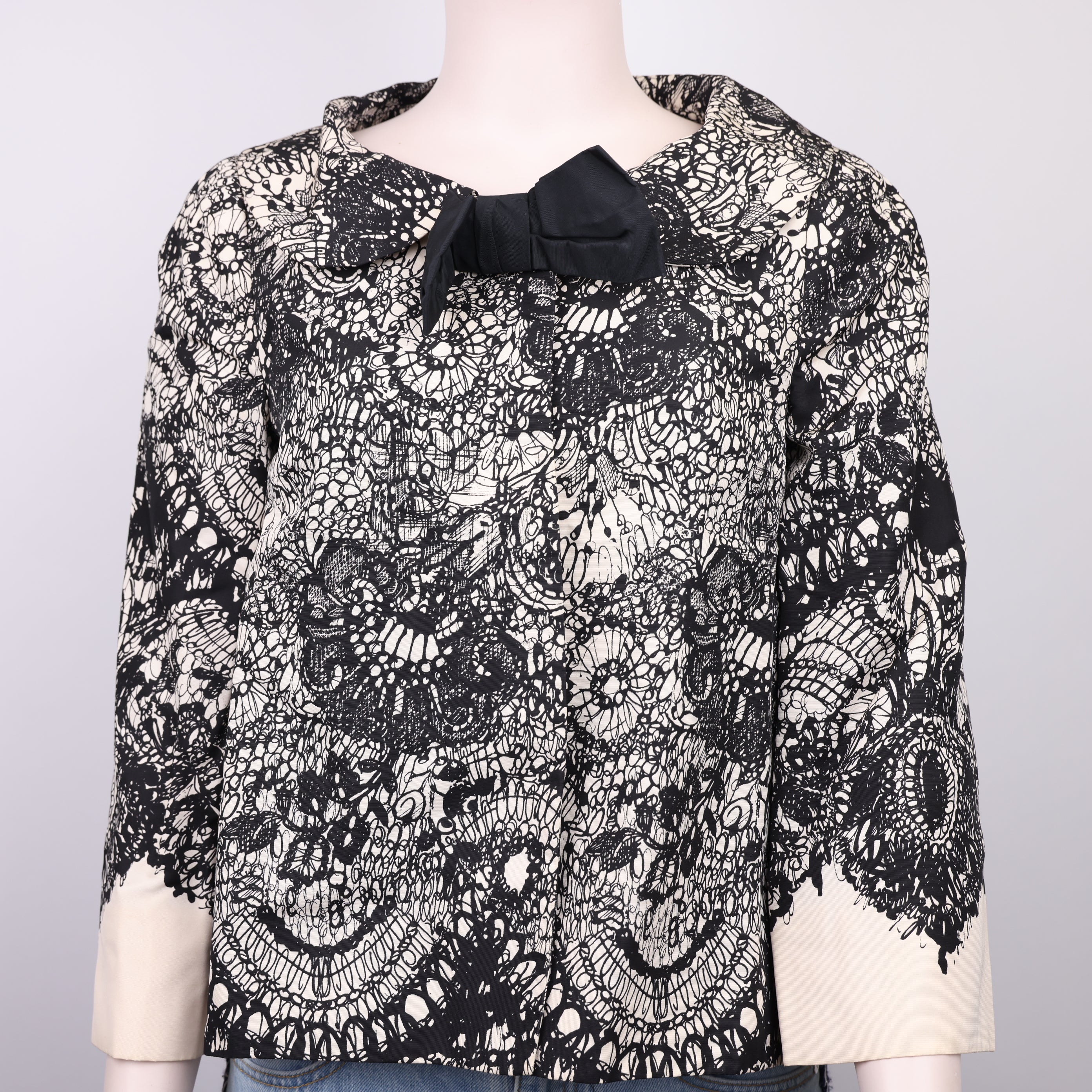 J1845 PRADA Floral Print Jacket Size 38- Pre Owned