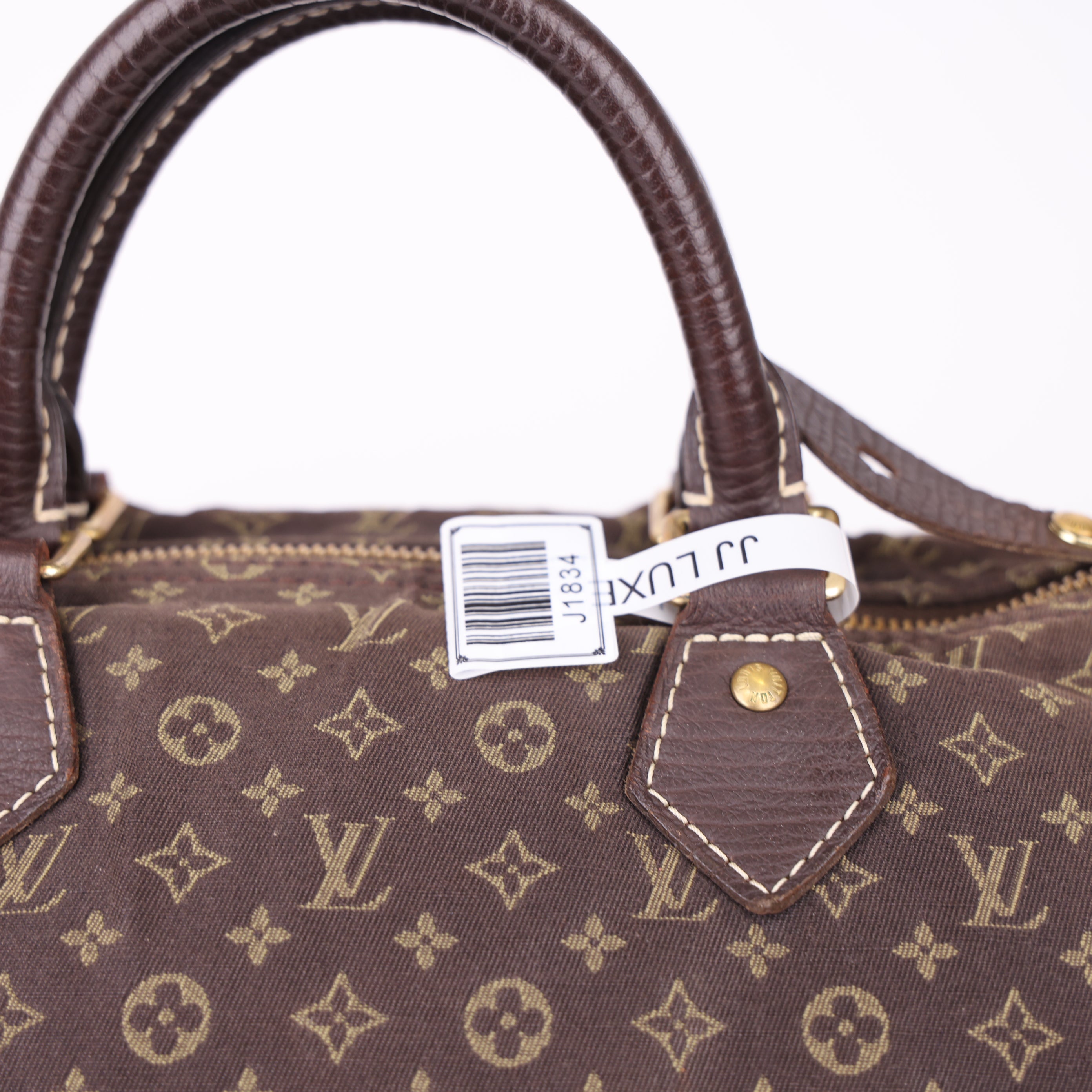 J1834 Louis Vuitton Brown Monogram Mini Lin Speedy 30- Pre Owned