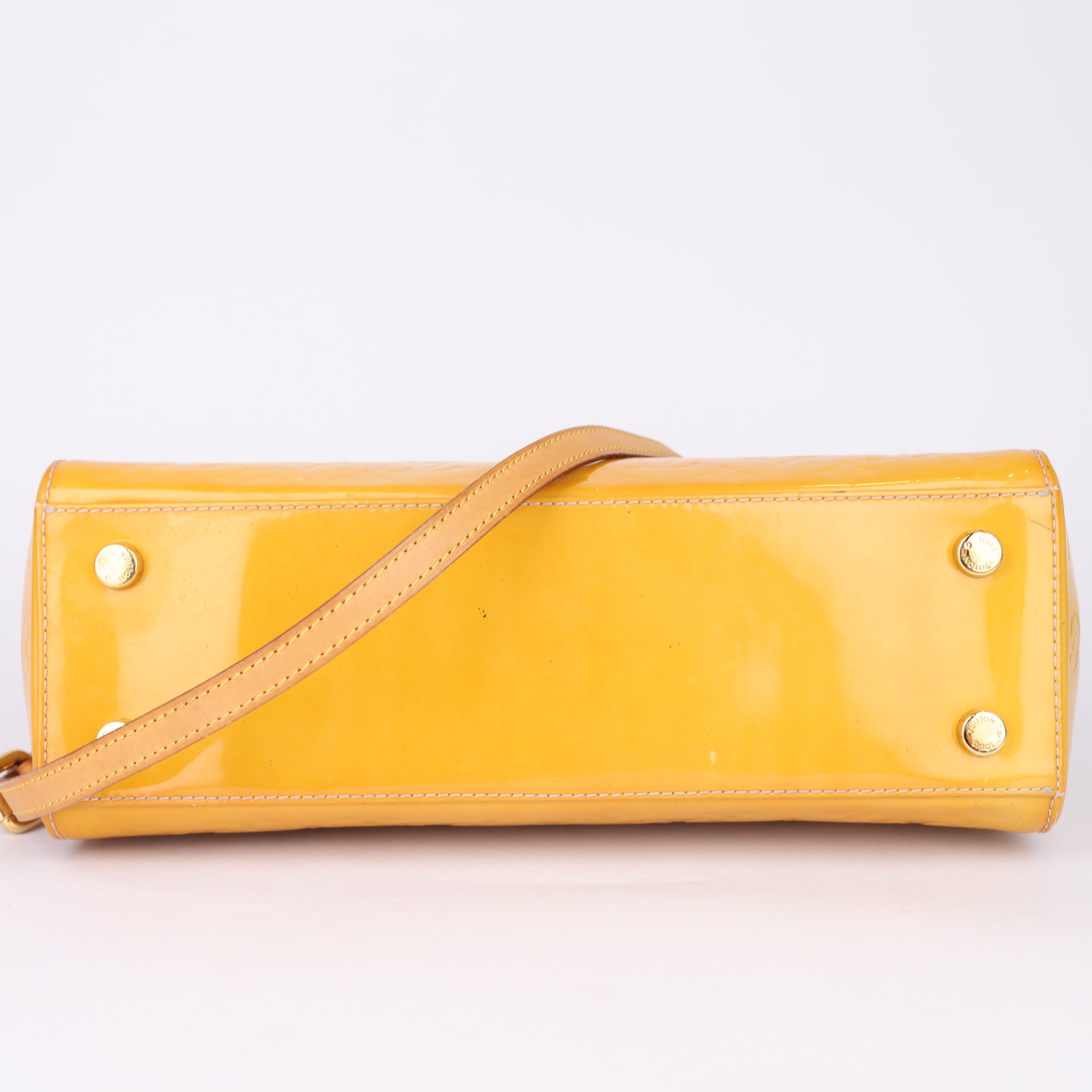 J1829 Louis Vuitton Brown Monogram Vernis Brea MM Beige- Pre Owned