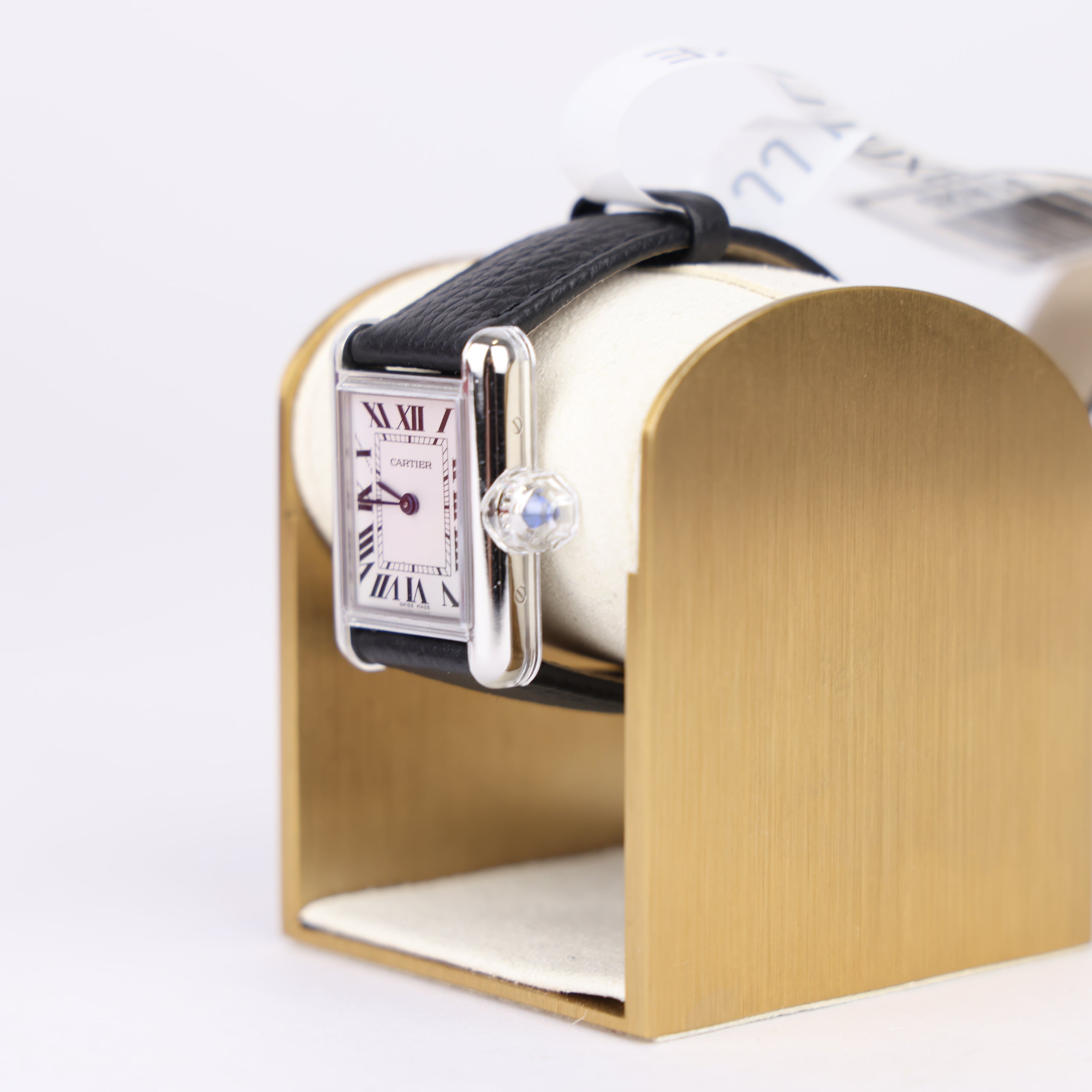 J1825 2025 Cartier Tank Must Black Leather Watch - Pre Owned