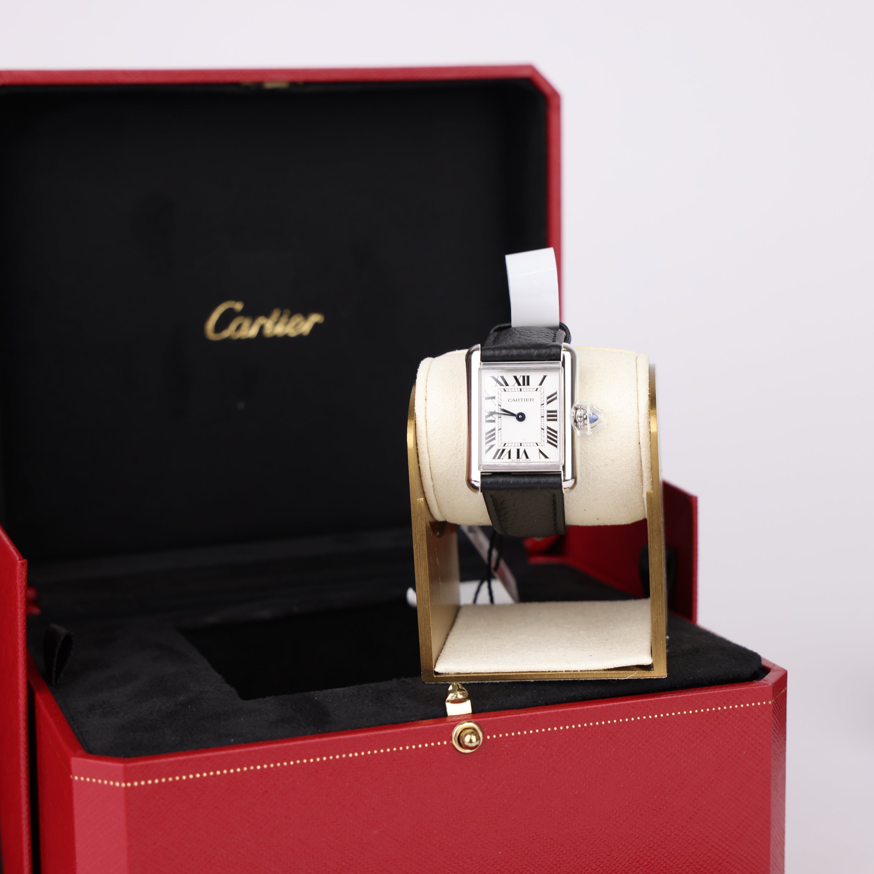 J1825 2025 Cartier Tank Must Black Leather Watch - Pre Owned