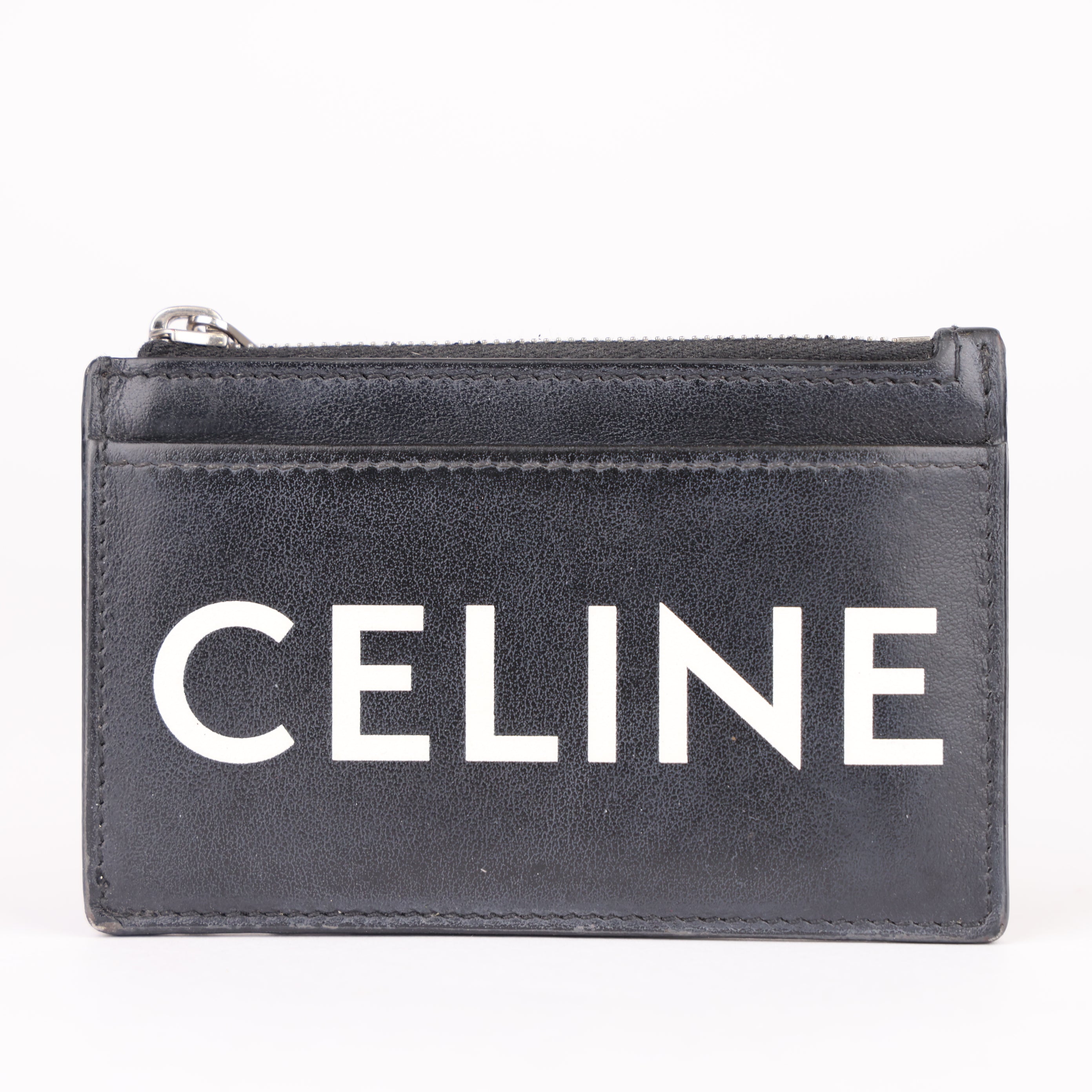 J1791 Celine Card Holder Black Leather- Pre Owned
