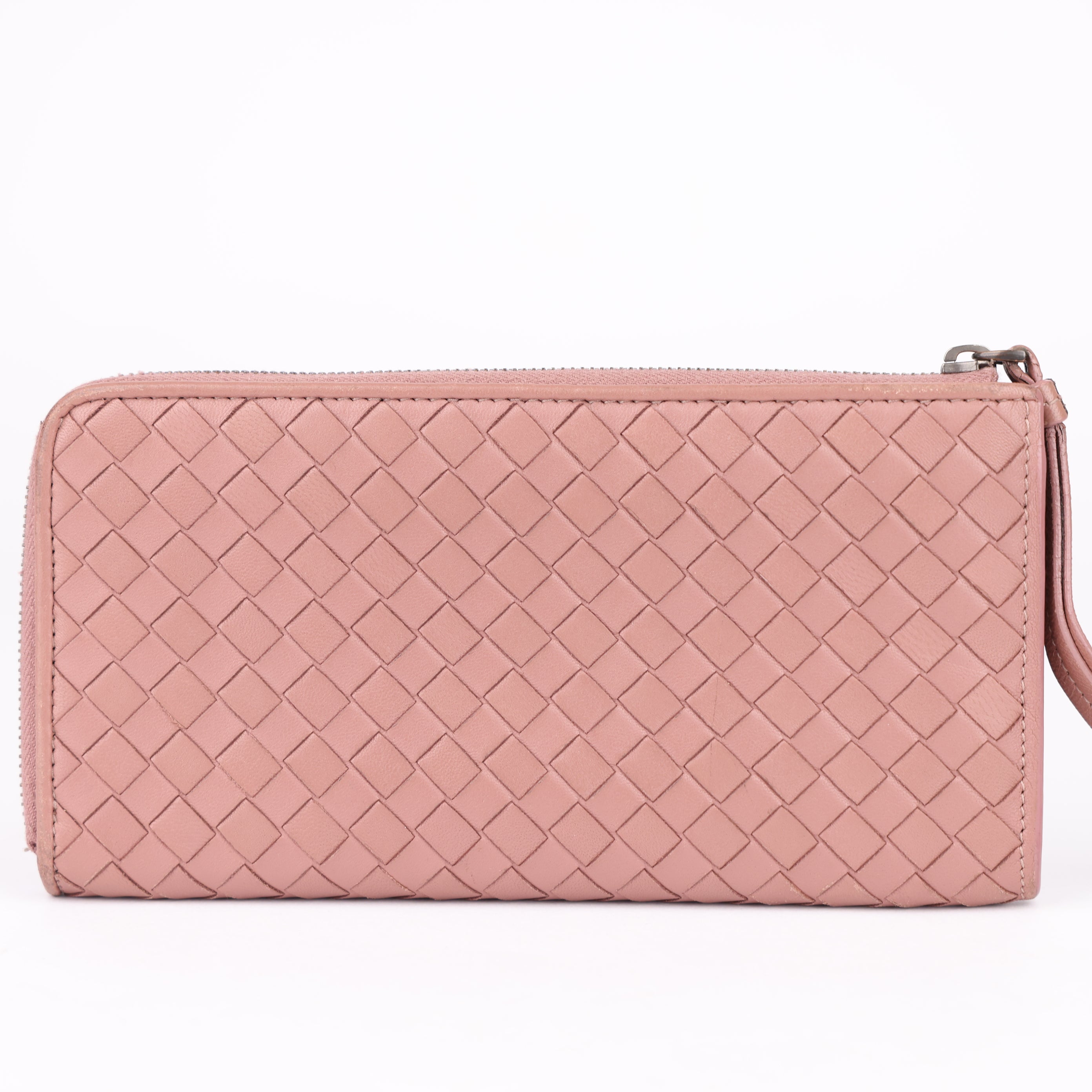 J1796 Bottega Veneta Intrecciato Zip-Around Wallet- Pre Owned