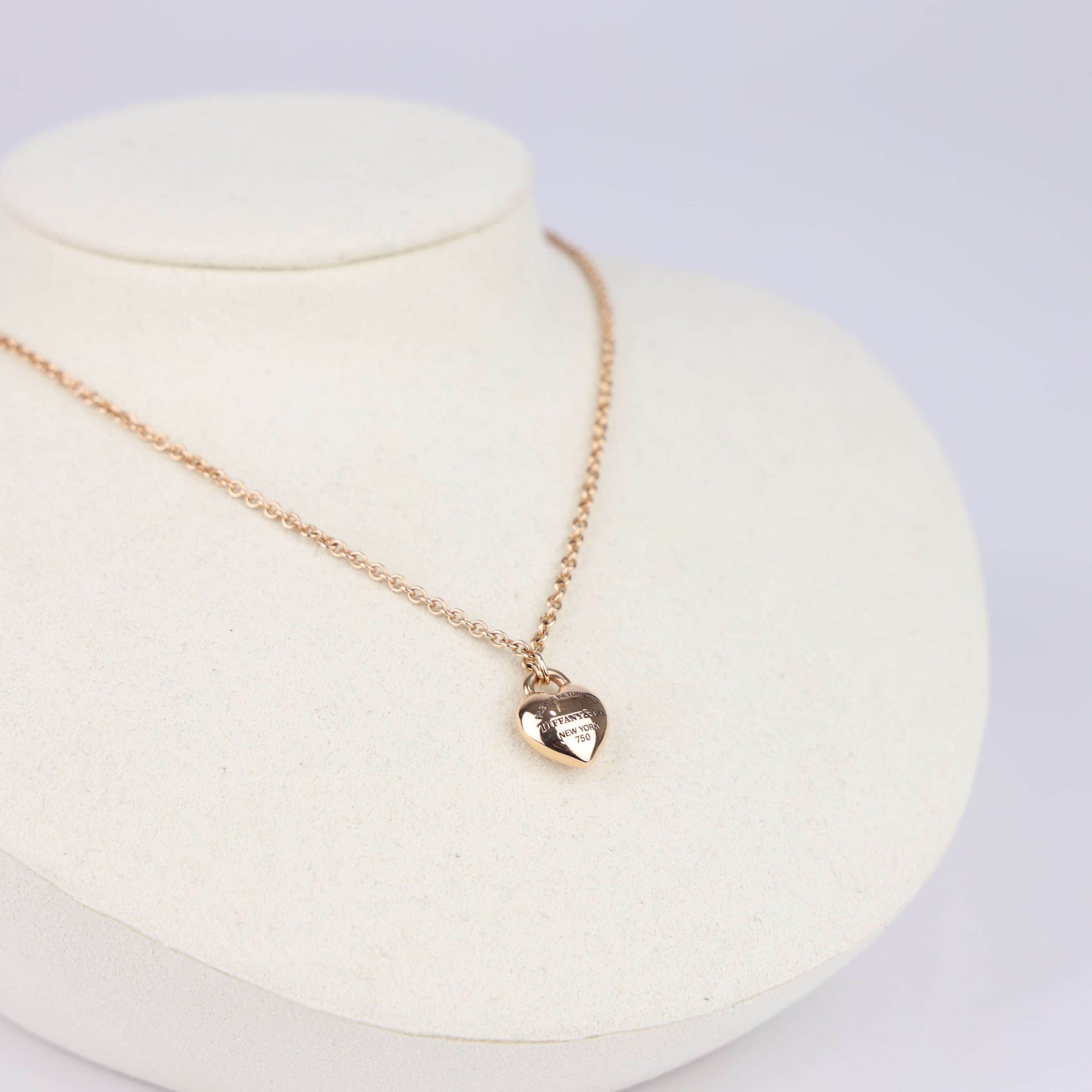 J1856 Tiffany™ Full Heart Pendant in Rose Gold- Pre Owned