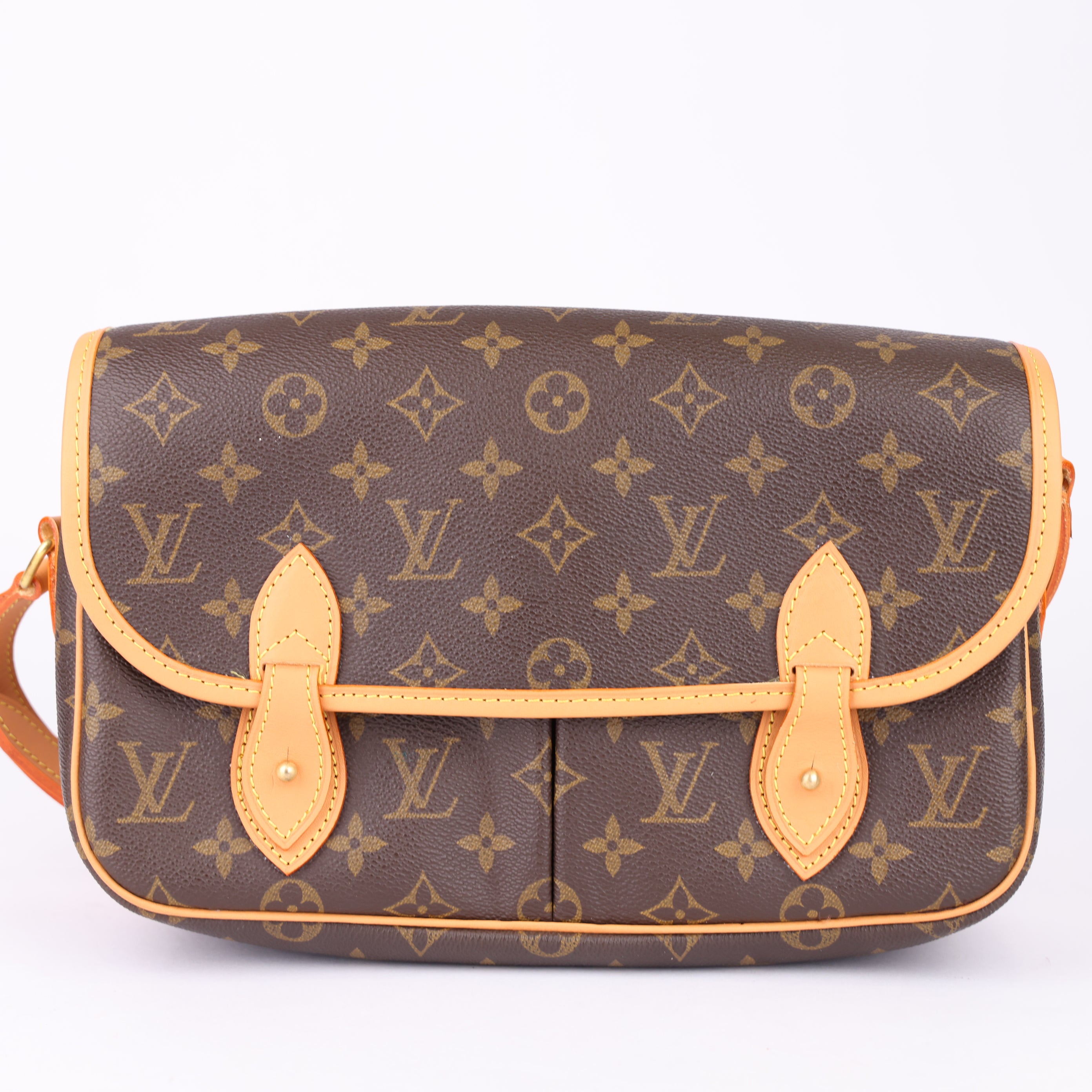 J1756 Louis Vuitton Monogram Gibessier Shoulder Bag Brown- Pre Owned