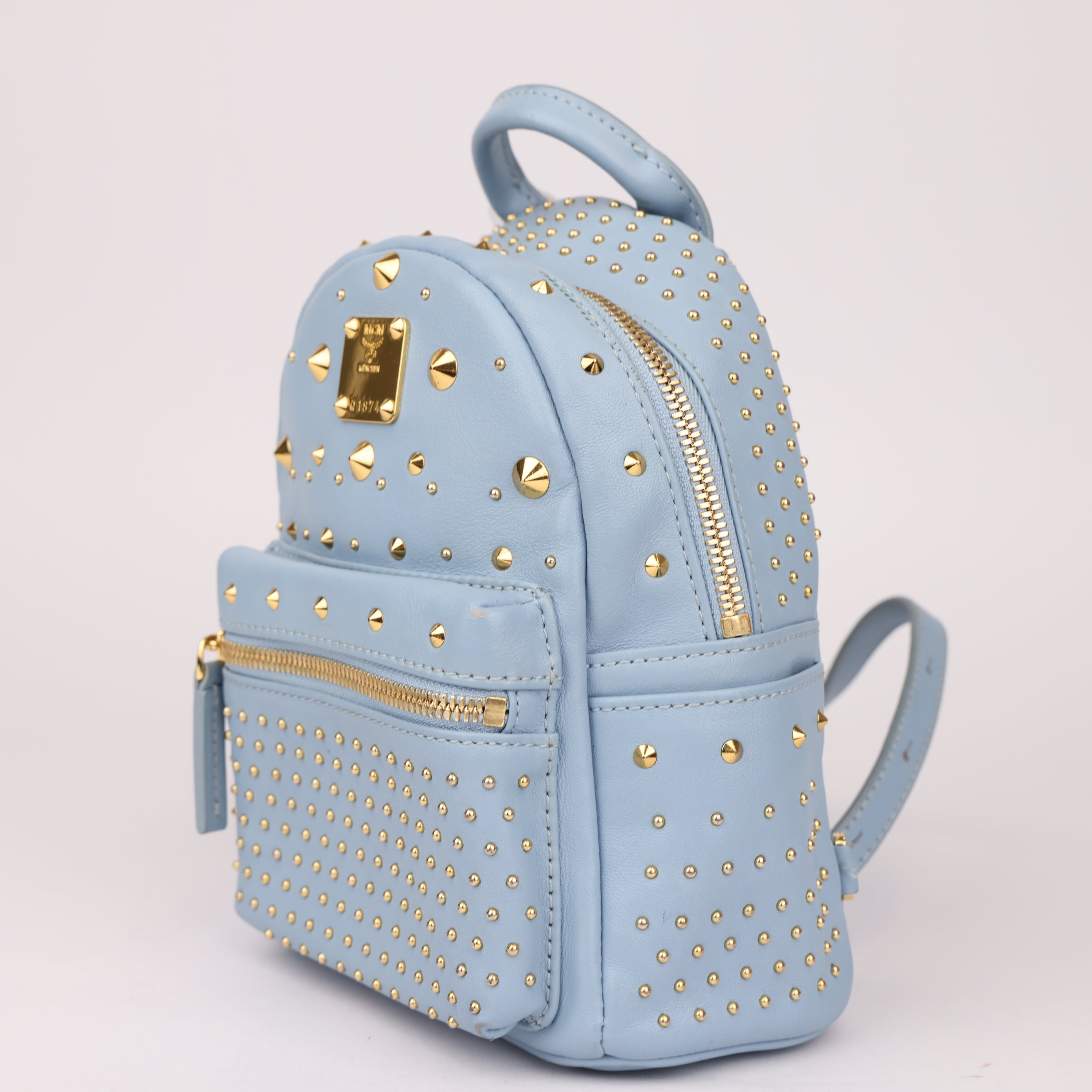 J1773 MCM X-mini Stark Bebe Boo studded backpack- Pre Owned