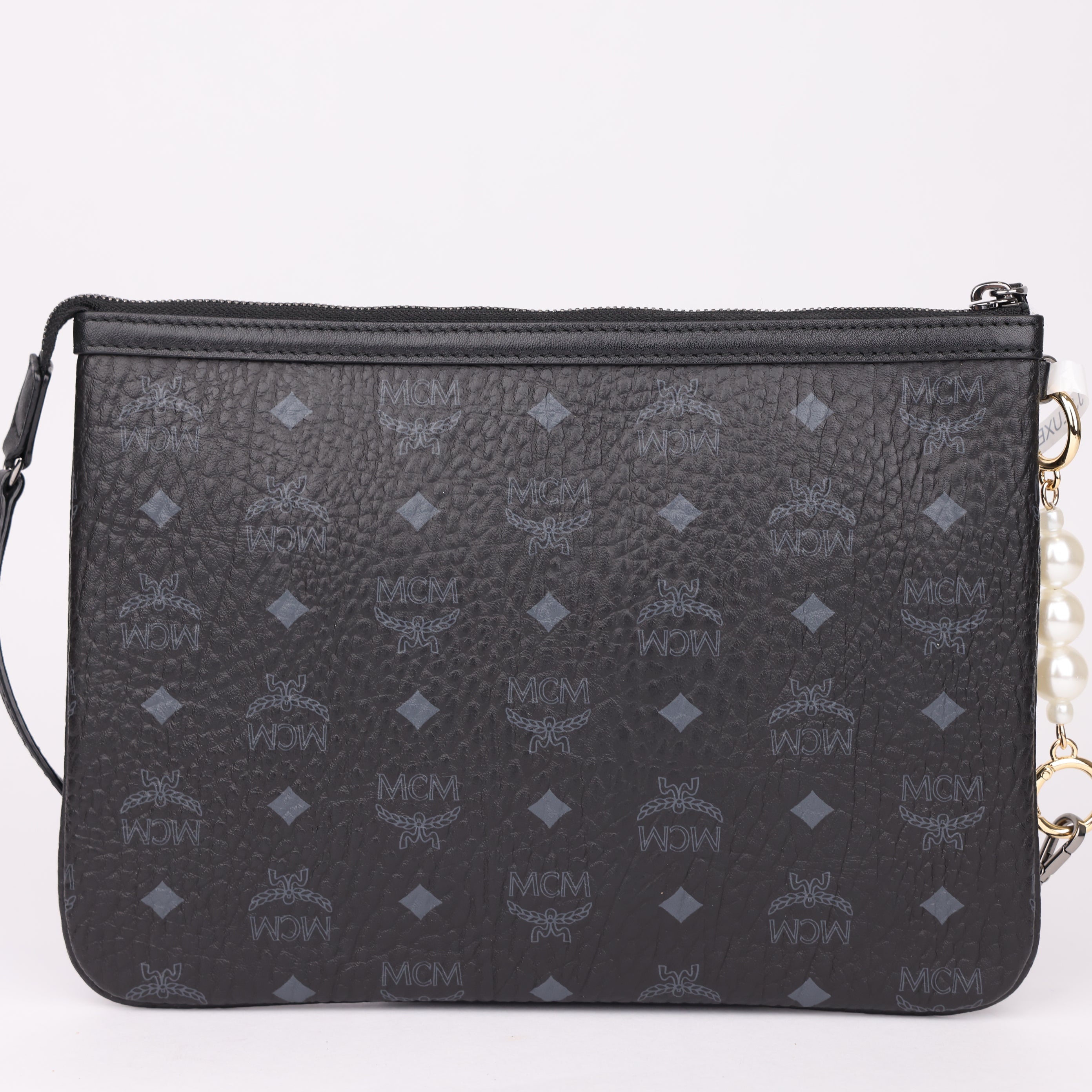 J1778 MCM Medium Crossbody Pouch Black- Pre Owned