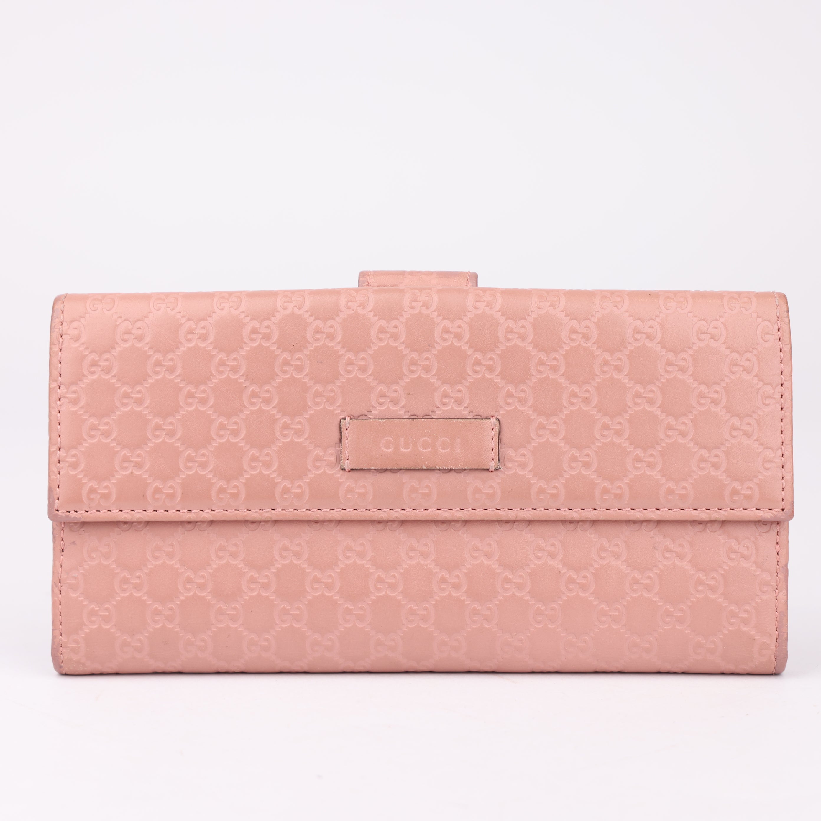 J1784 Gucci Microguccissima Continental Flap Wallet Pink- Pre Owned