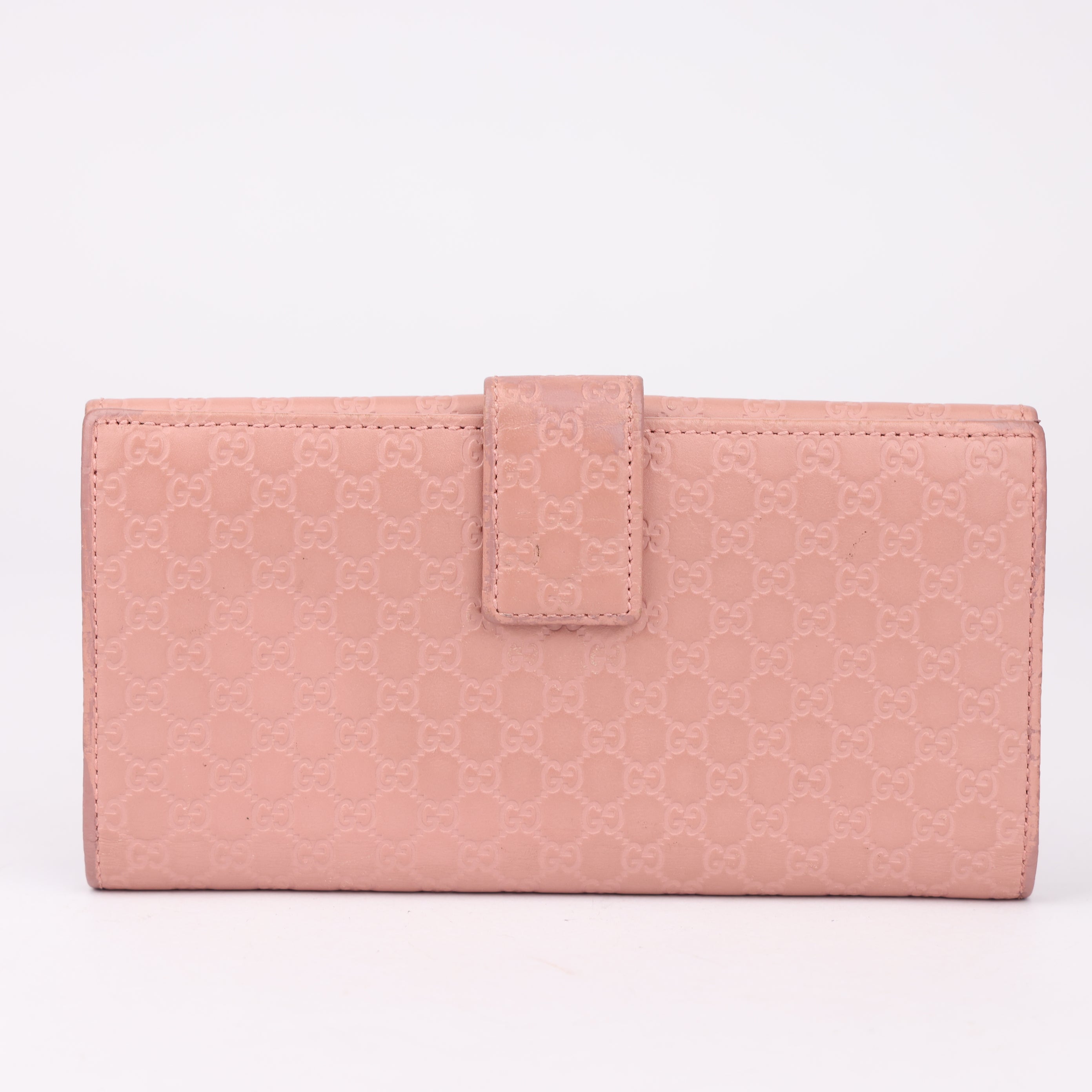 J1784 Gucci Microguccissima Continental Flap Wallet Pink- Pre Owned