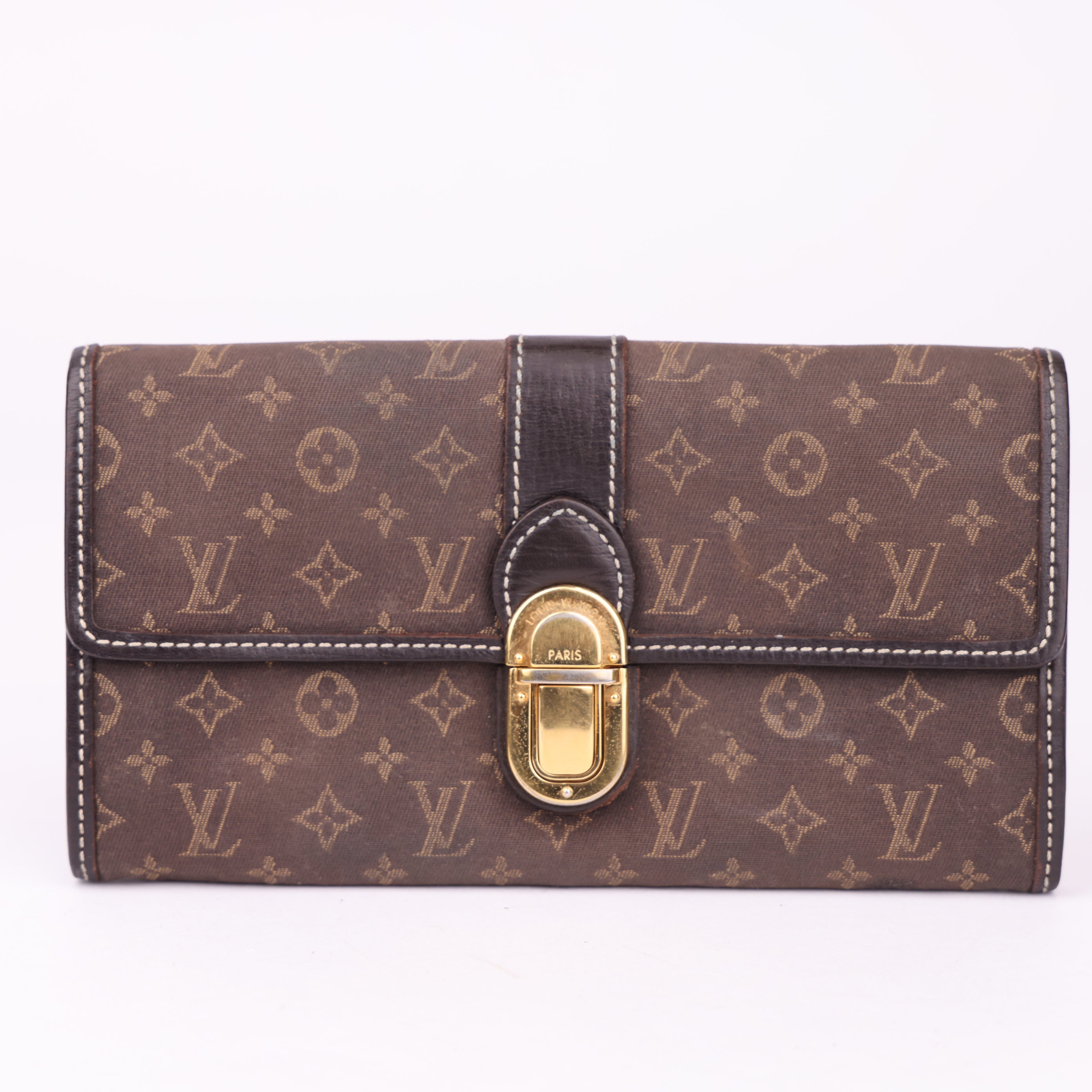 J1772 Louis Vuitton Fusain Monogram Idylle Canvas Sarah Wallet- Pre Owned
