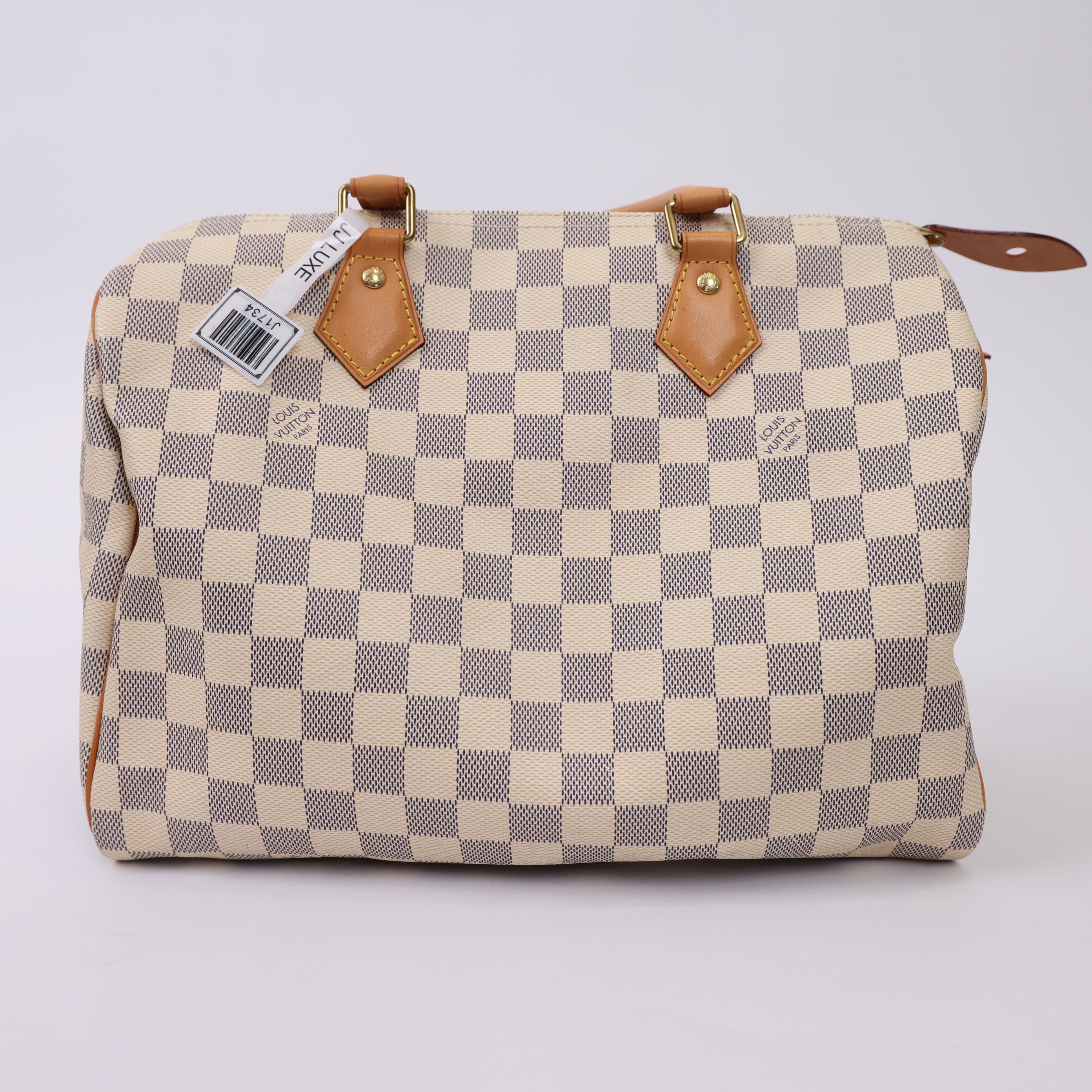 J1734 LOUIS VUITTON Damier Azur Canvas Speedy 30 Bag- Pre Owned