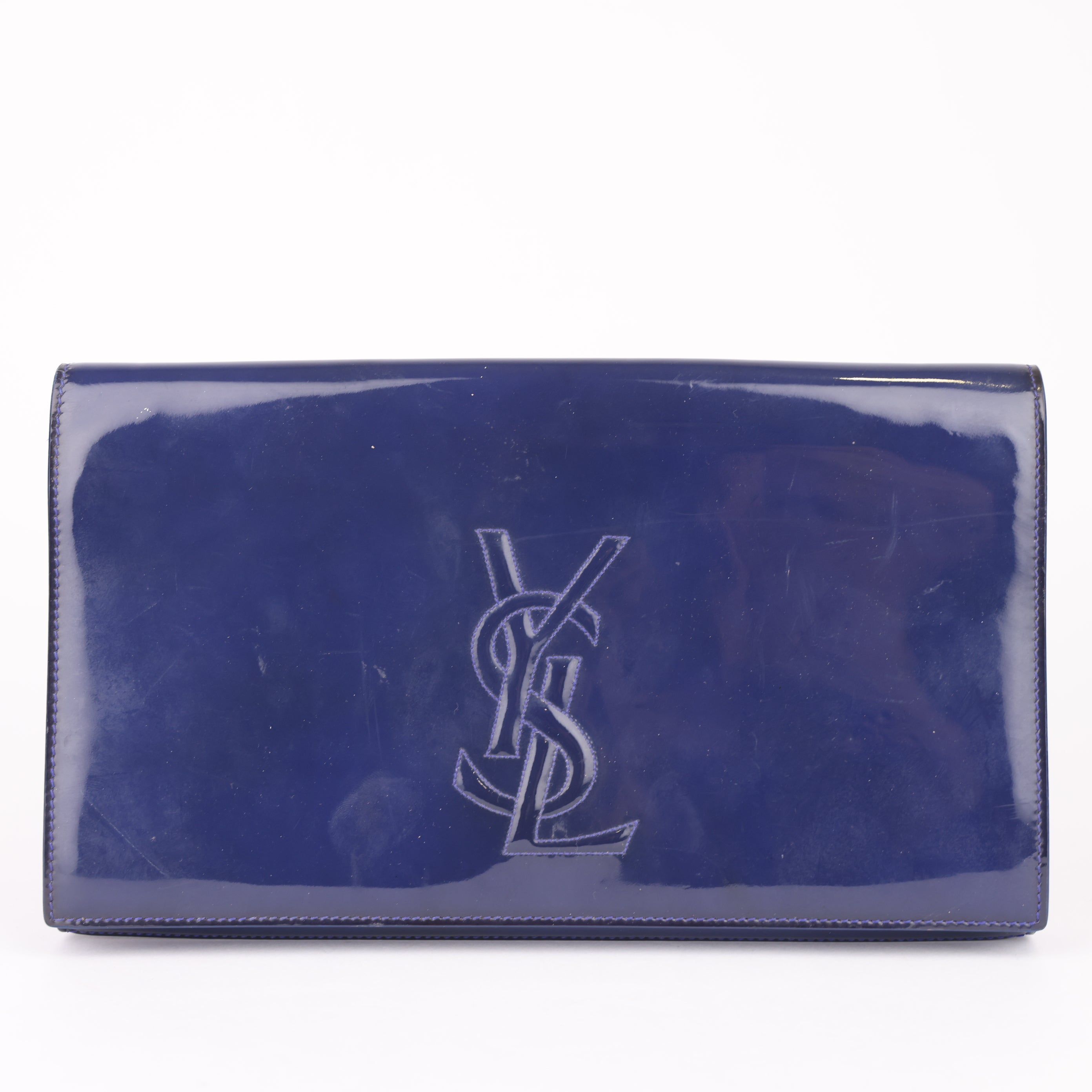 J1718 Saint Laurent Clutch Vernice Ysl Clutch Bag- Pre Owned