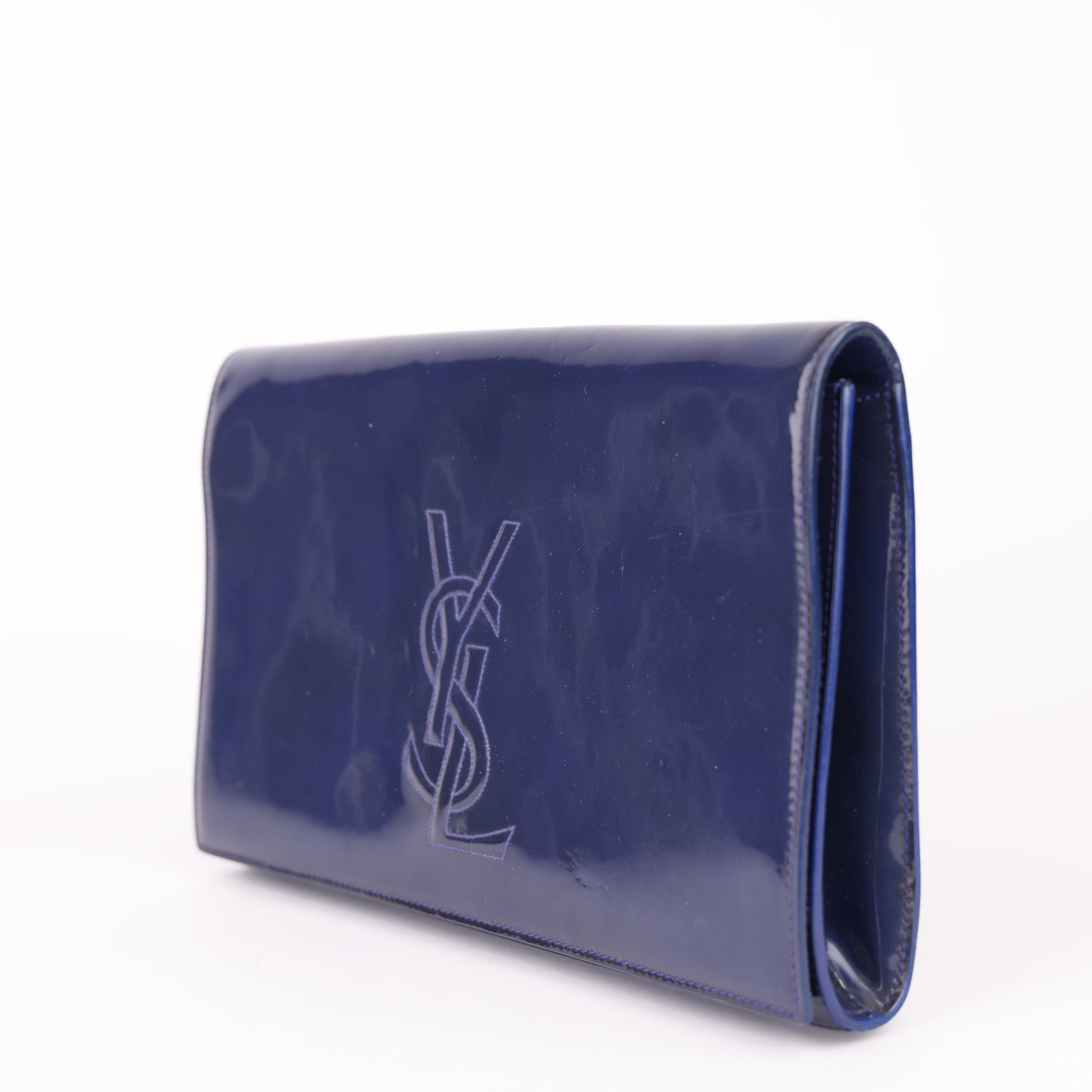 J1718 Saint Laurent Clutch Vernice Ysl Clutch Bag- Pre Owned