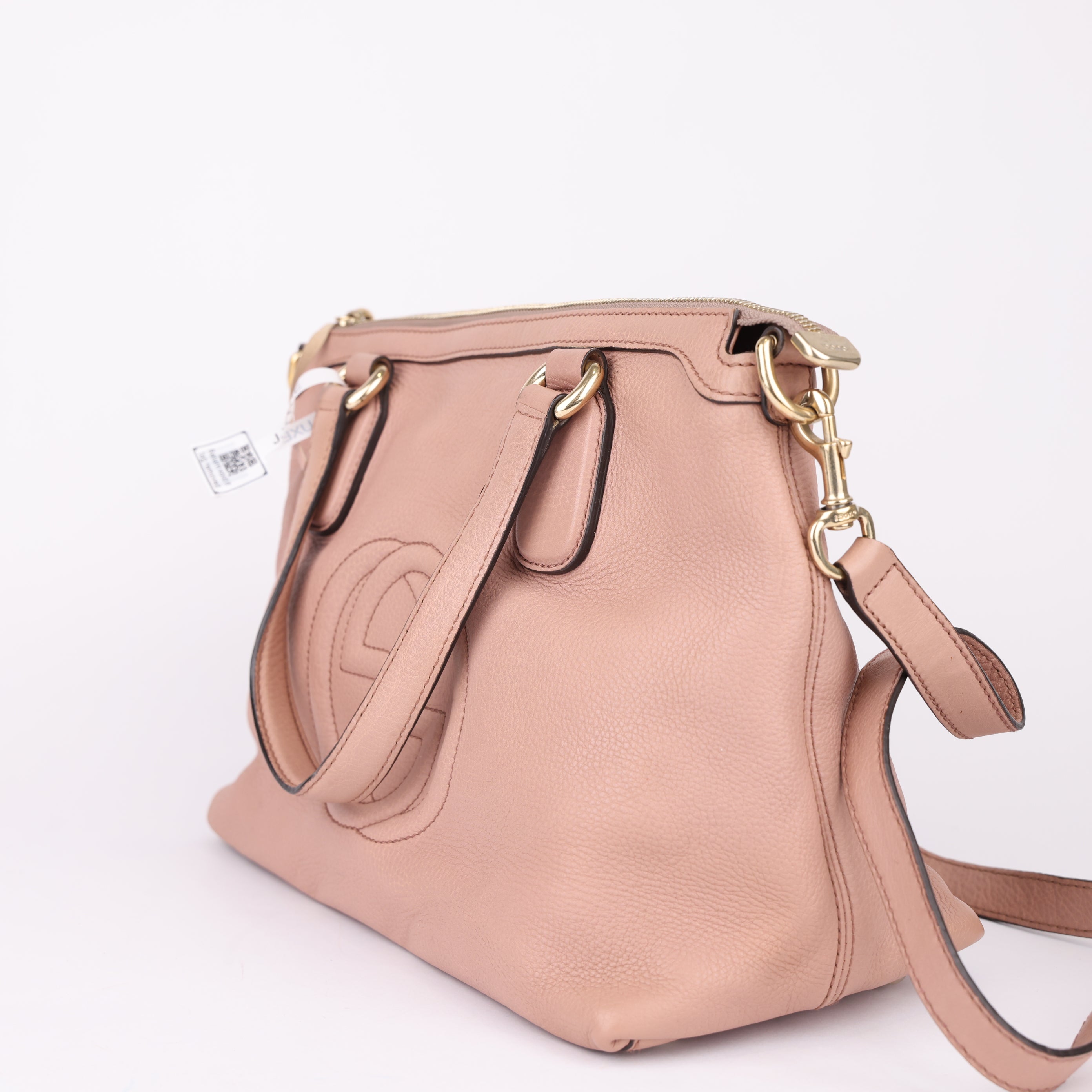 J1707 Gucci Shoulder Bag Metallic & Pink Leather Interlocking G- Pre Owned