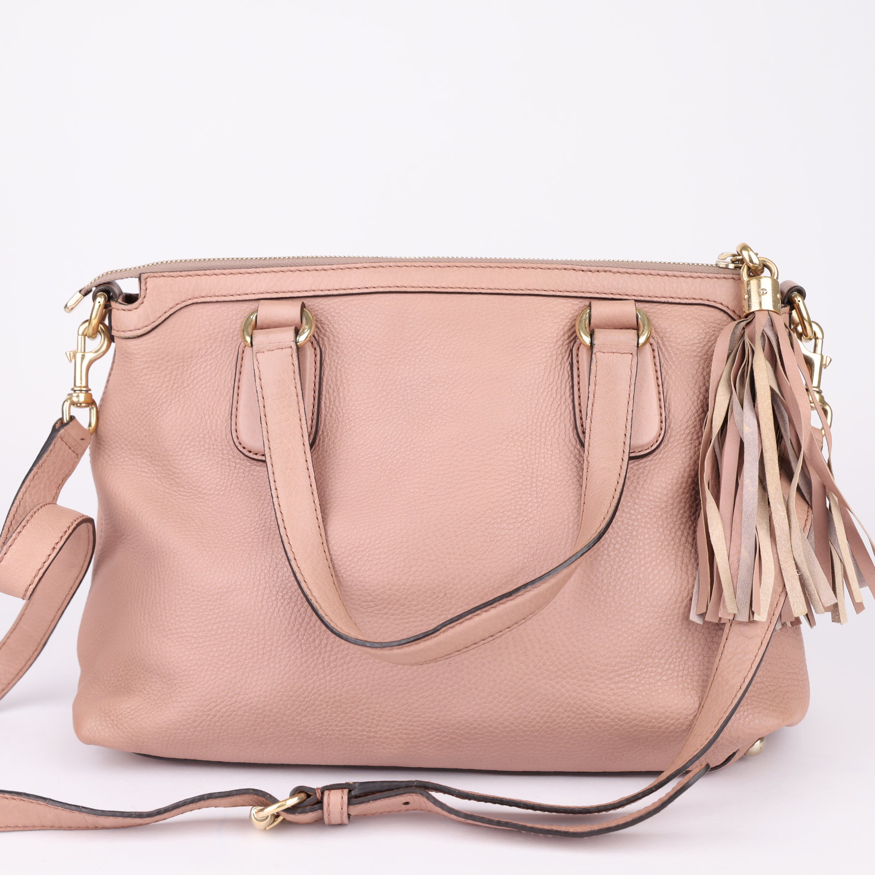 J1707 Gucci Shoulder Bag Metallic & Pink Leather Interlocking G- Pre Owned