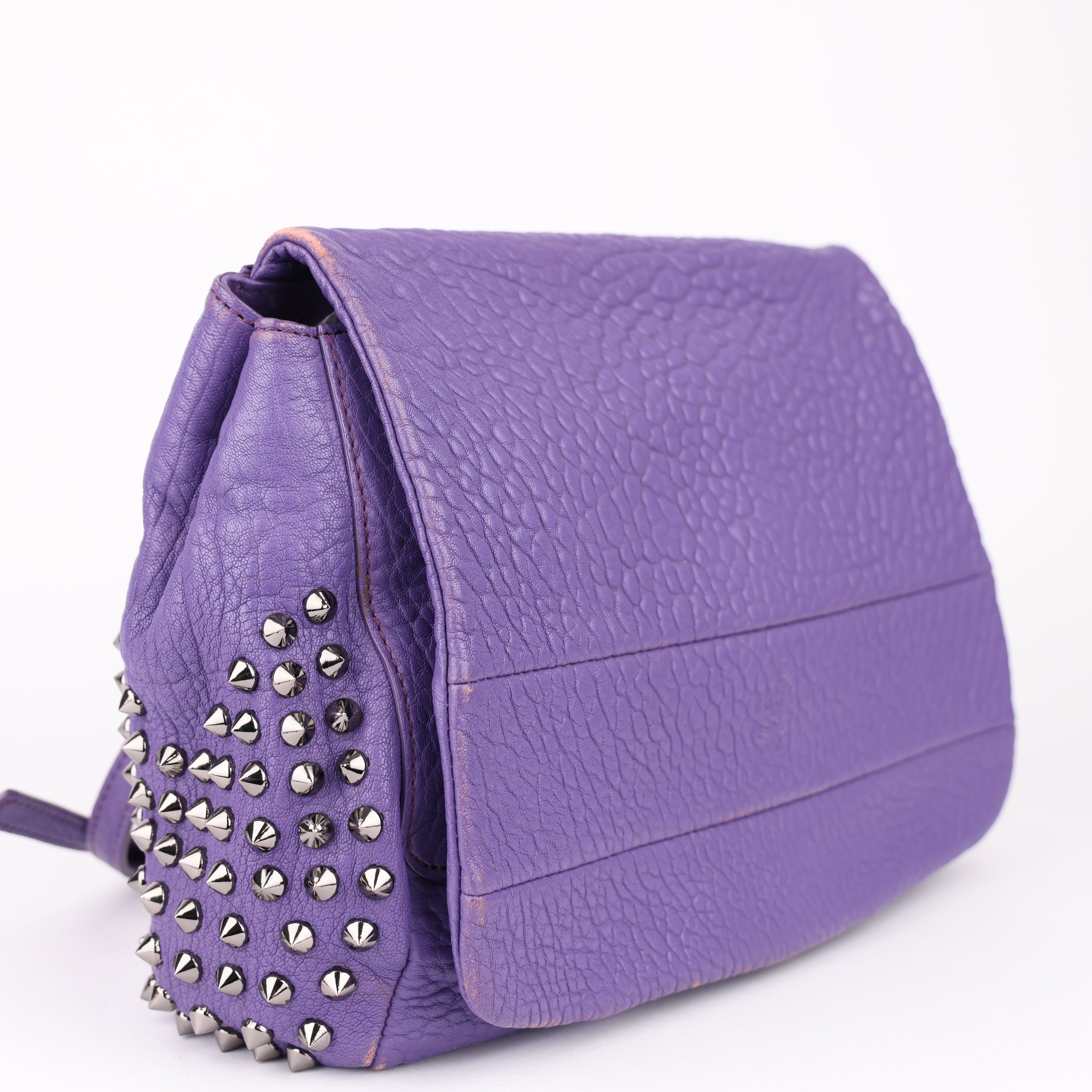 J1703 MCM handbag Purple in Leather- Pre Owned