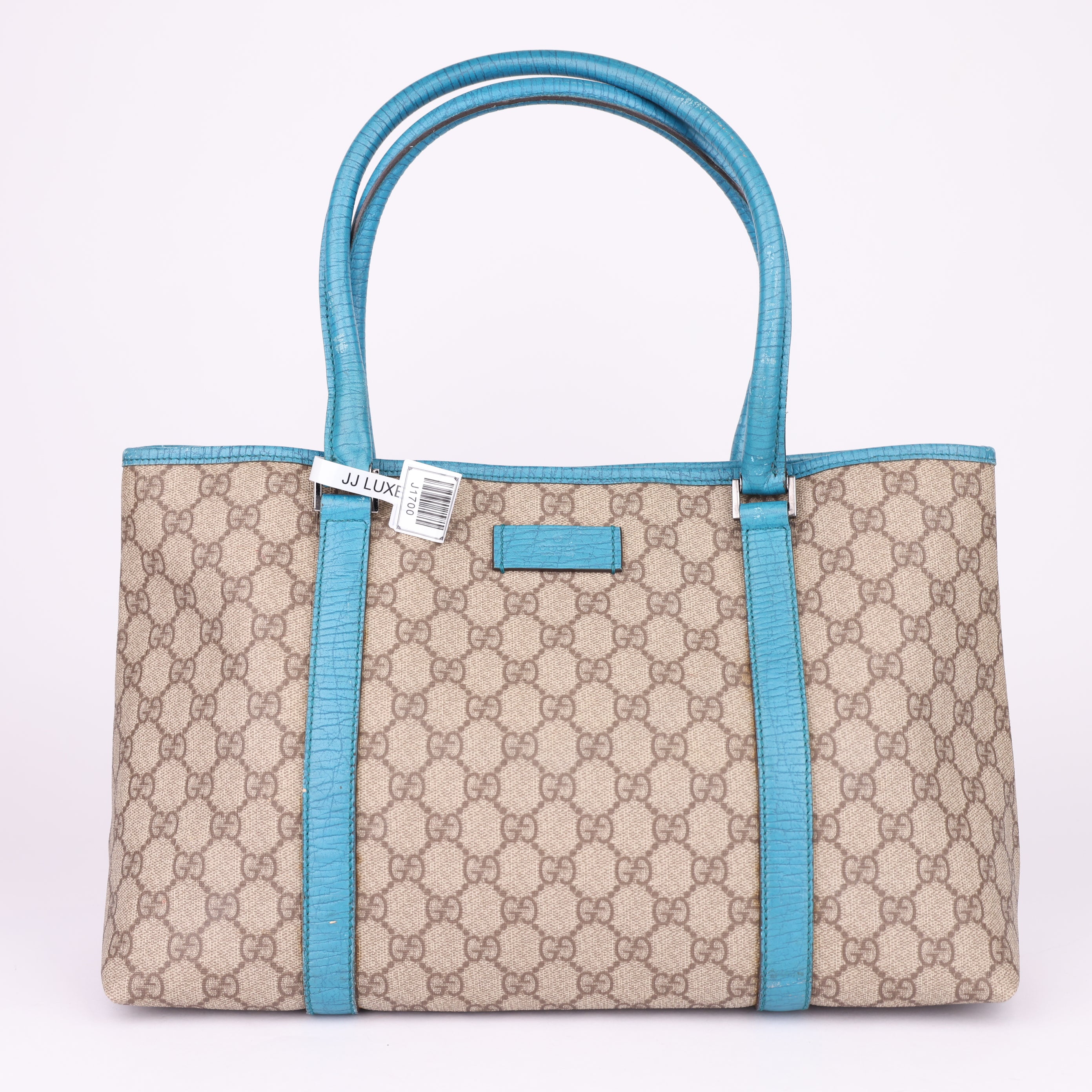 J1700 Gucci Beige and Blue Tote Bag- Pre Owned
