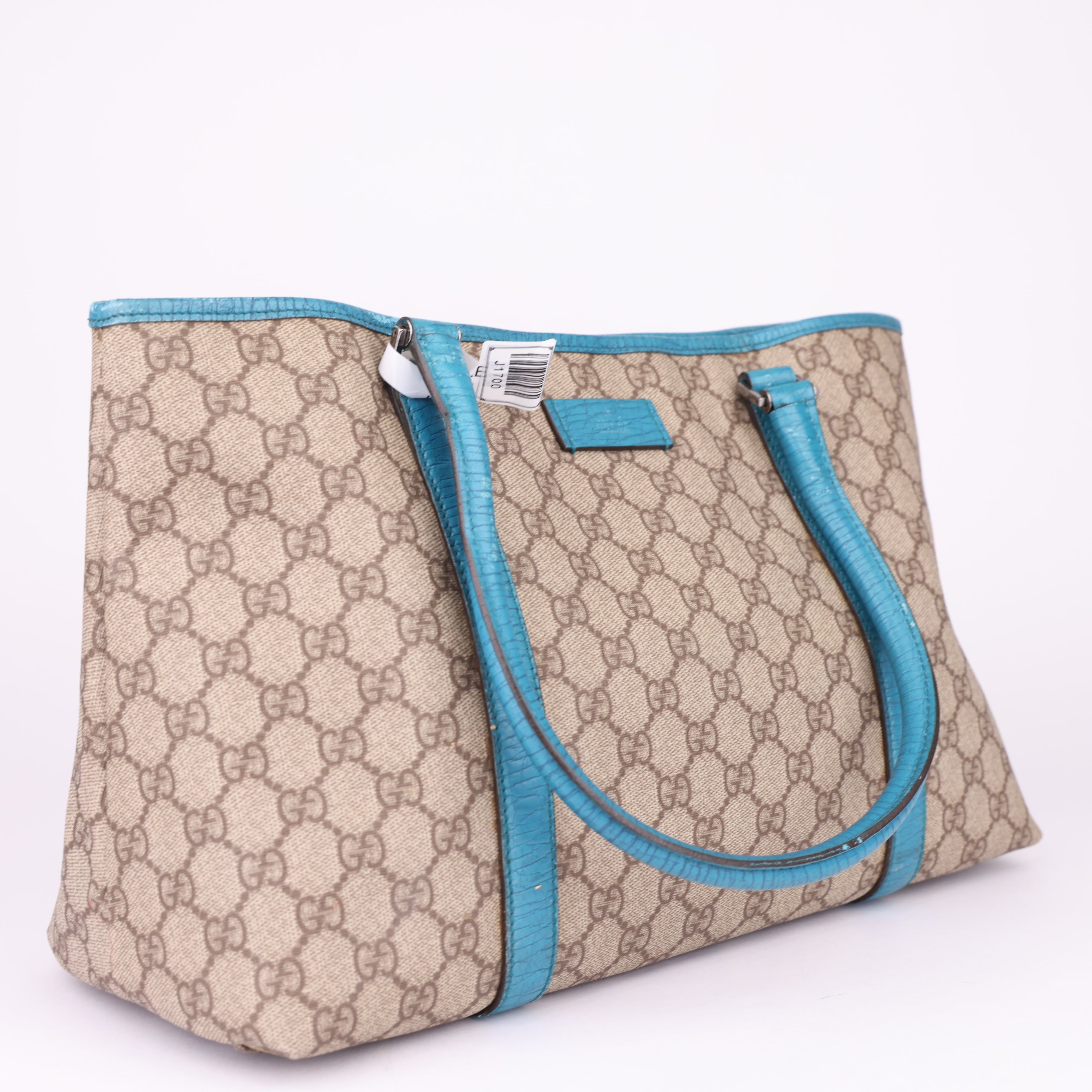 J1700 Gucci Beige and Blue Tote Bag- Pre Owned