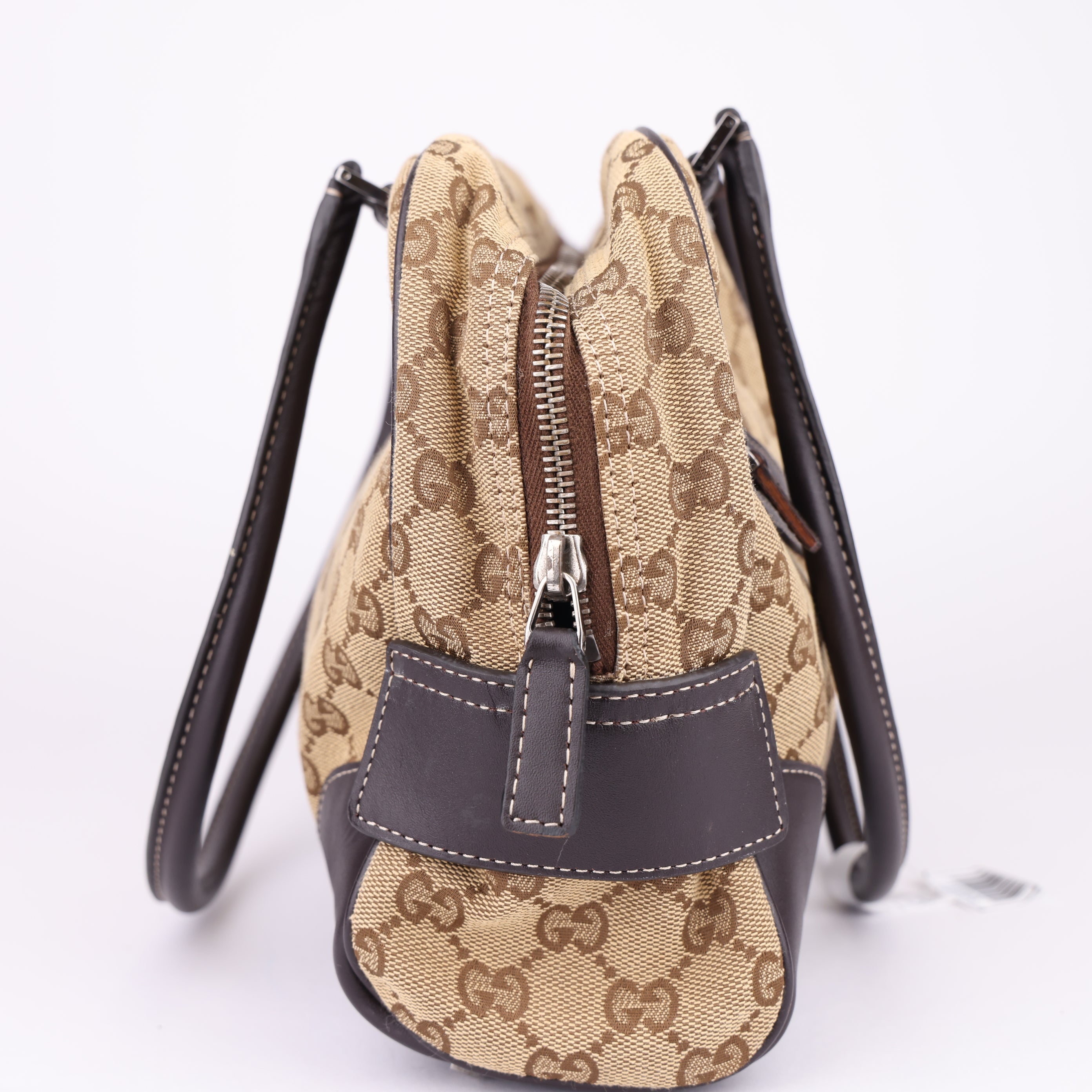 J1693 Gucci Boston Bag Beige GG Embossed - Pre Owned