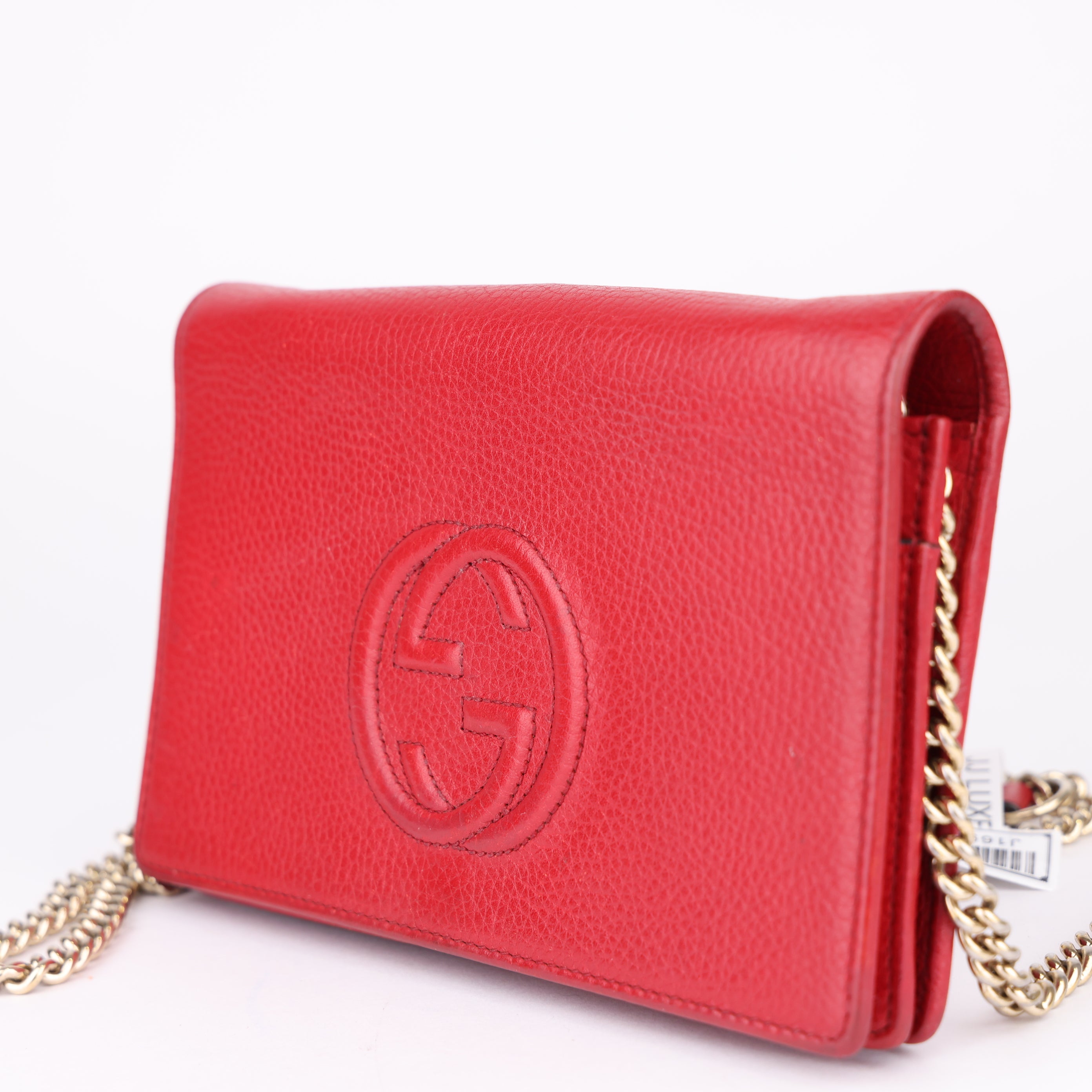 J1697 Gucci Leather Soho Wallet On Chain - Pre Owned