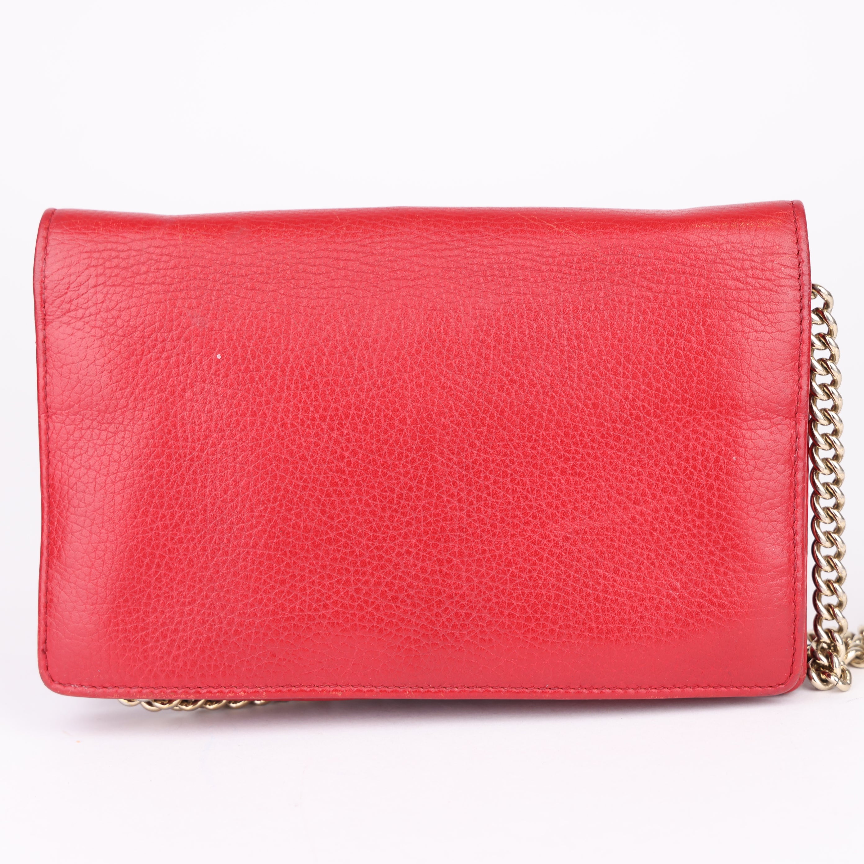 J1697 Gucci Leather Soho Wallet On Chain - Pre Owned