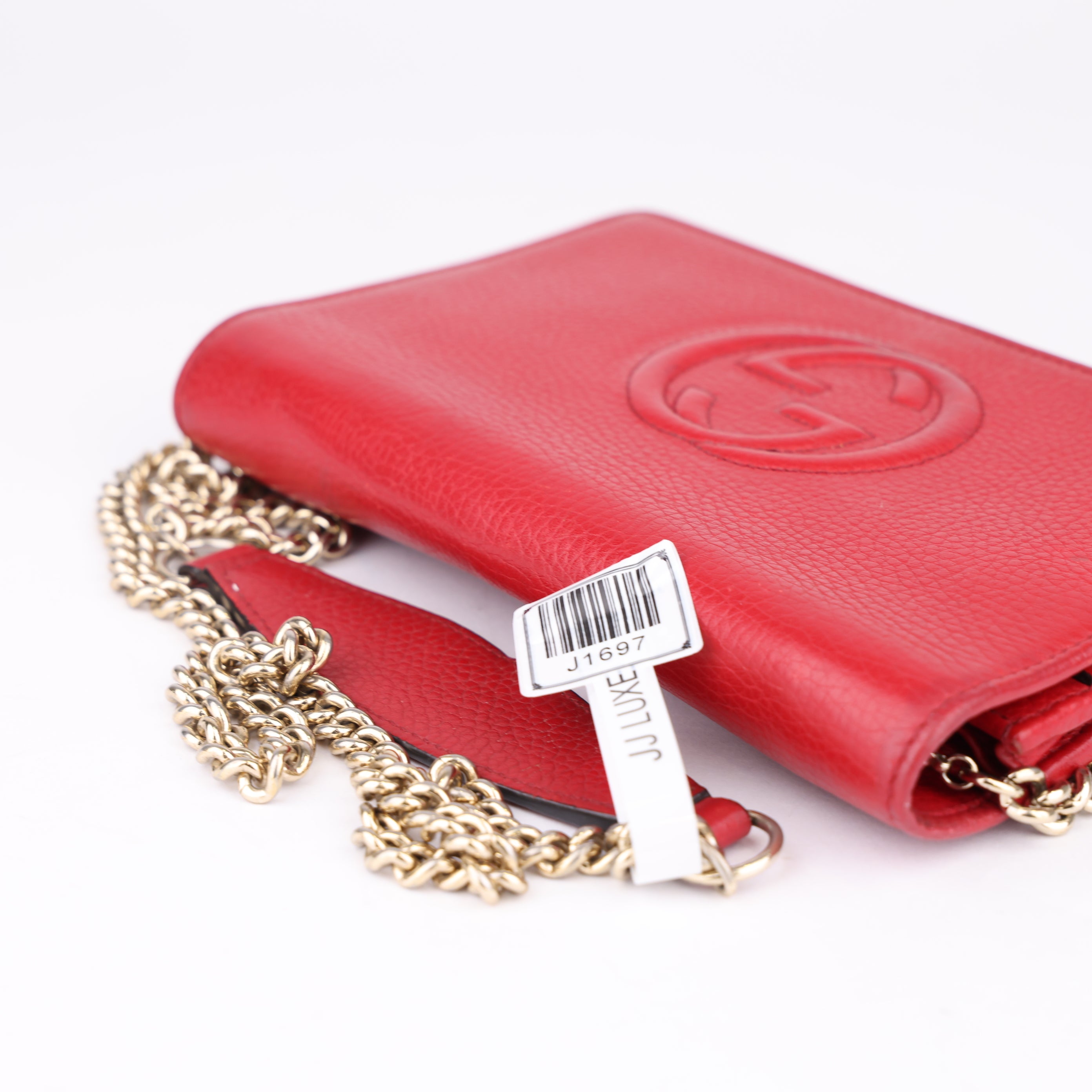 J1697 Gucci Leather Soho Wallet On Chain - Pre Owned