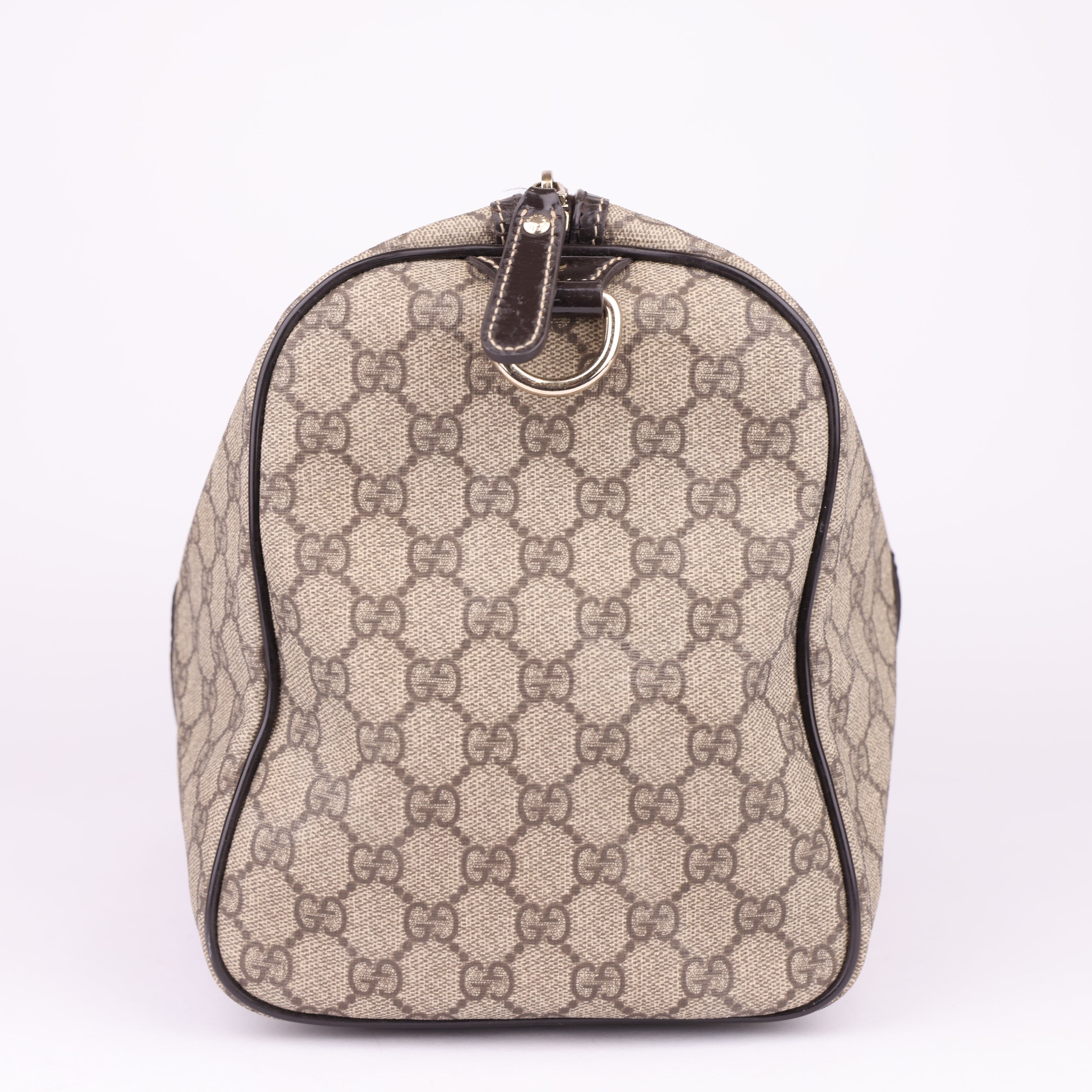 J1695 Gucci Joy Boston Gg Canvas Beige Canvas Handbag - Pre Owned