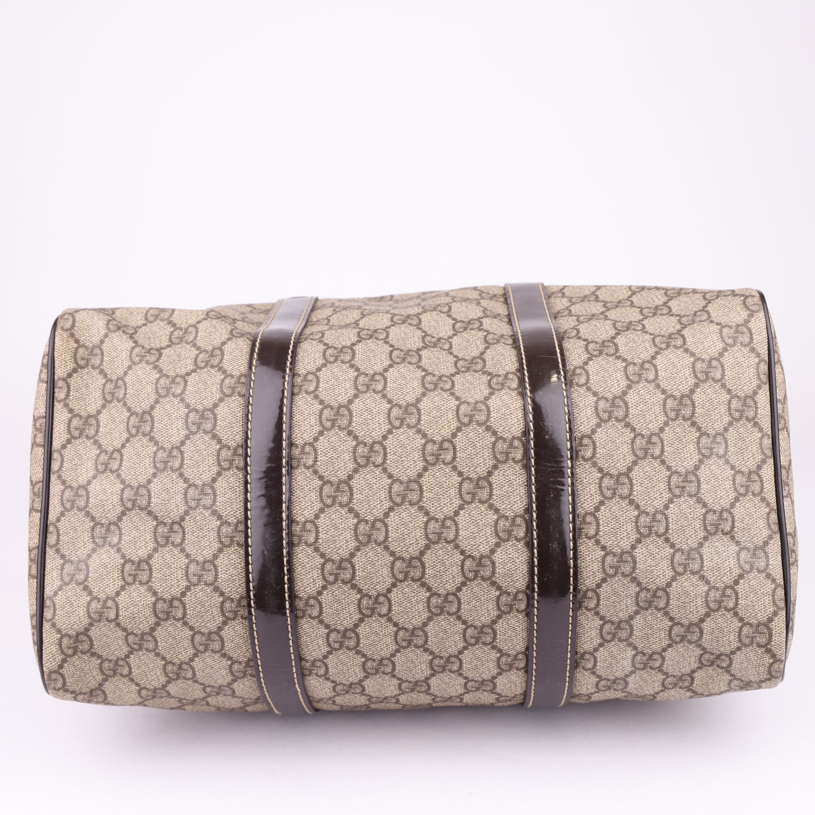 J1695 Gucci Joy Boston Gg Canvas Beige Canvas Handbag - Pre Owned