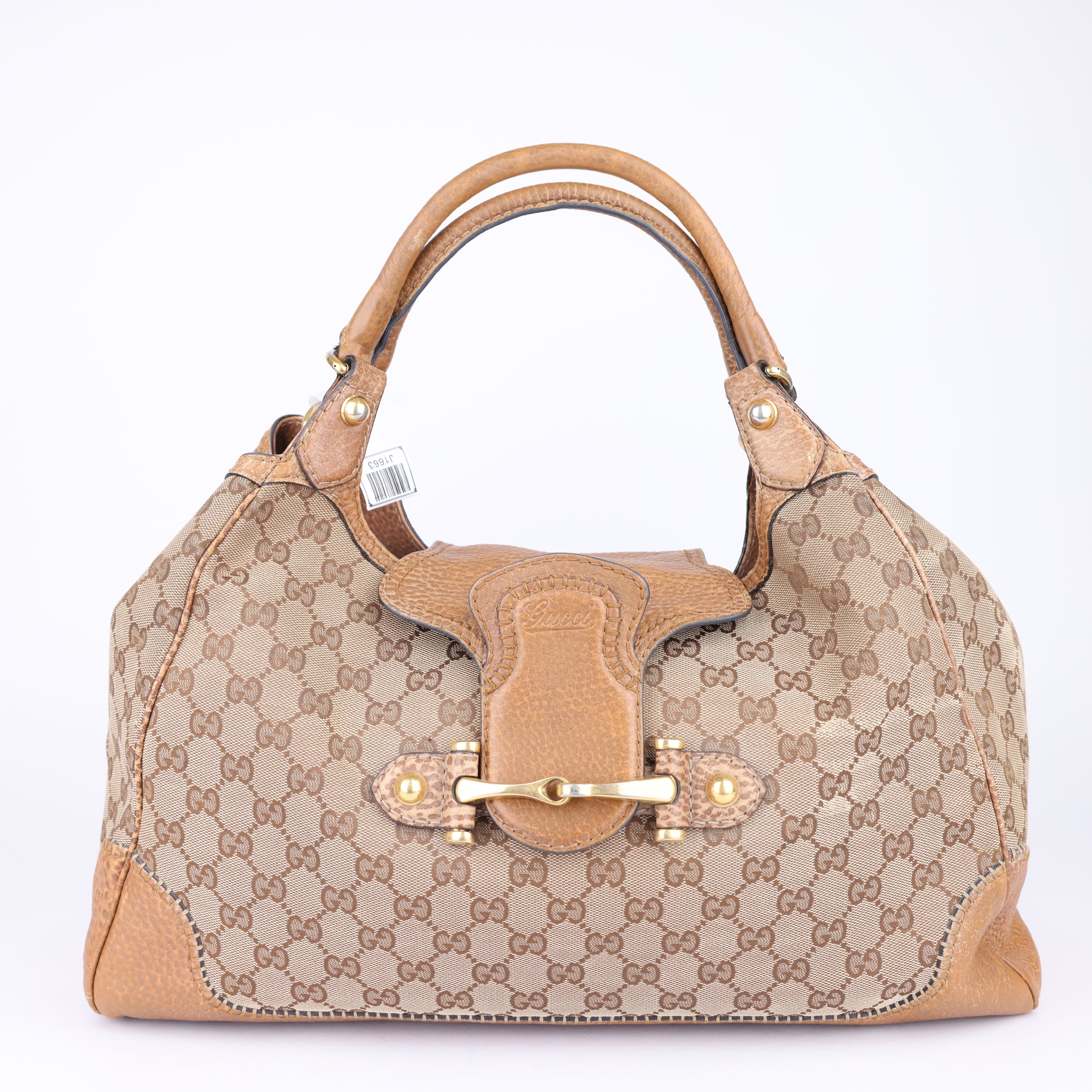 J1663 Gucci GG Canvas New Pelham Shoulder Bag- Pre Owned