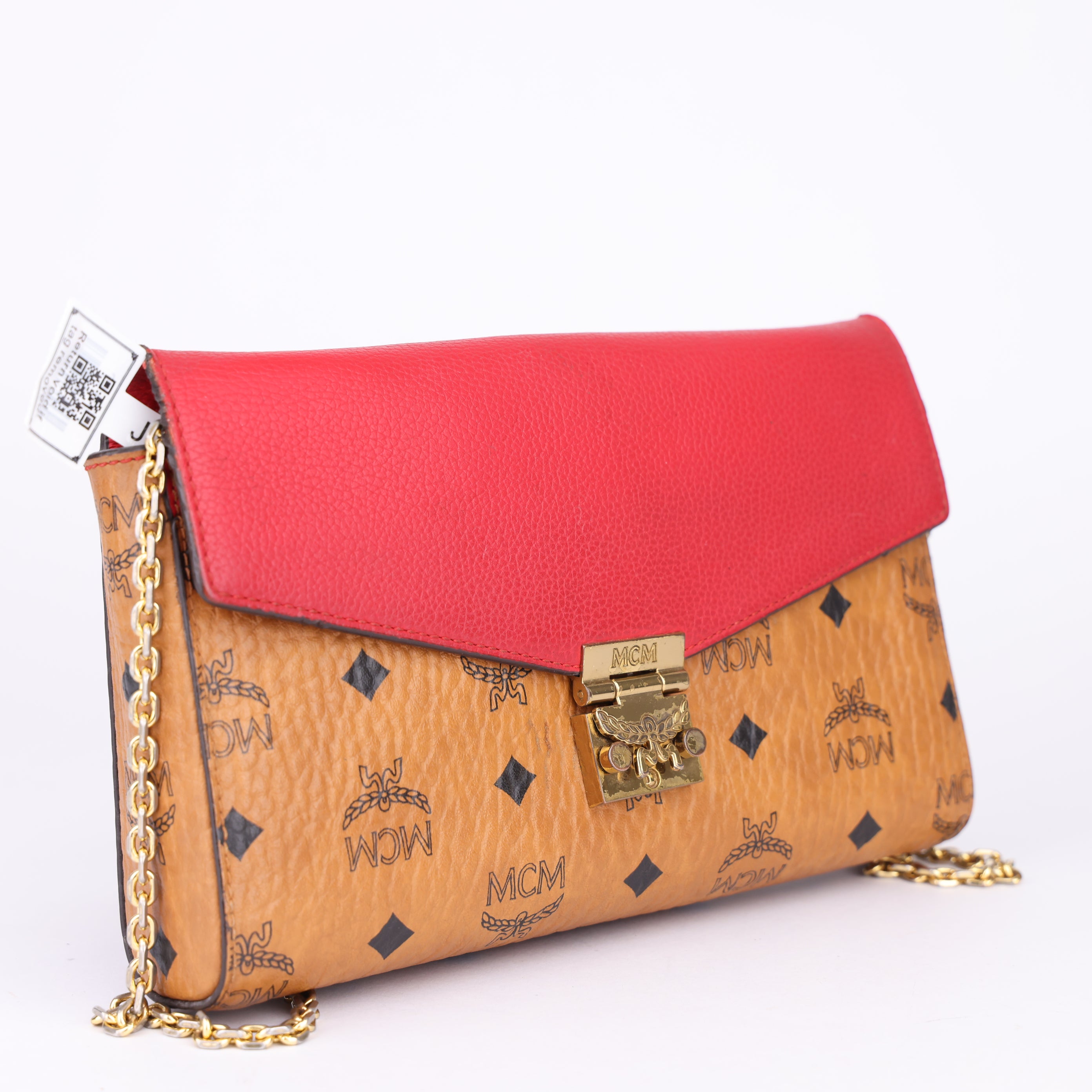 J1661 MCM Brown Visetos Millie Crossbody Bag- Pre Owned