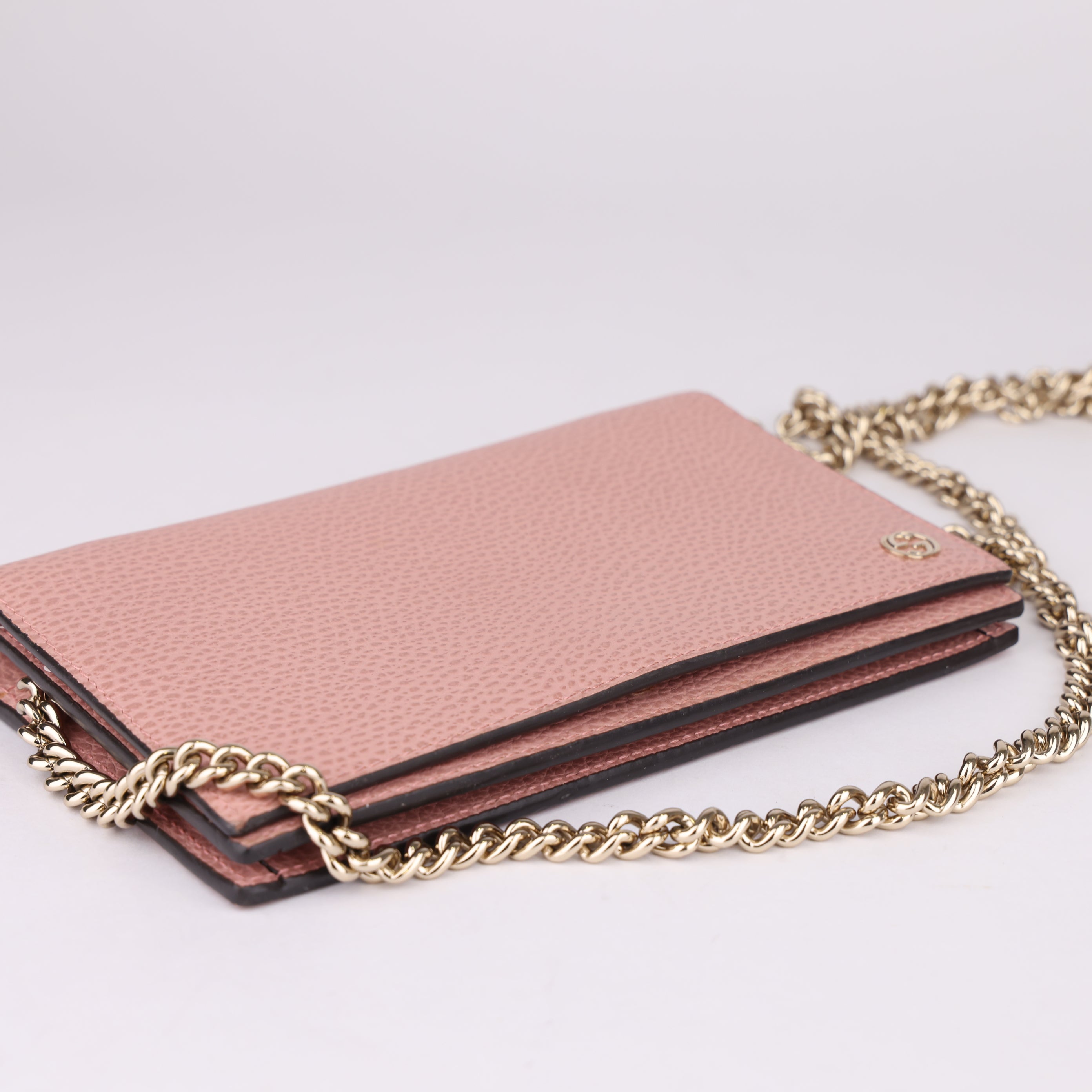 J1658 Gucci Women's Dust Pink Textured Leathe Bag- Pre Owned