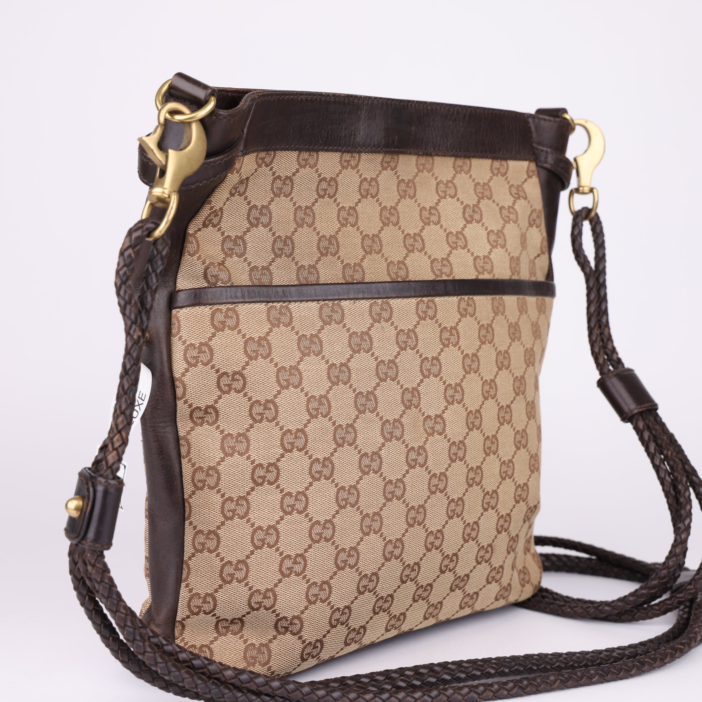 J1670 Gucci GG Canvas Crossbody Shoulder Bag- Pre Owned