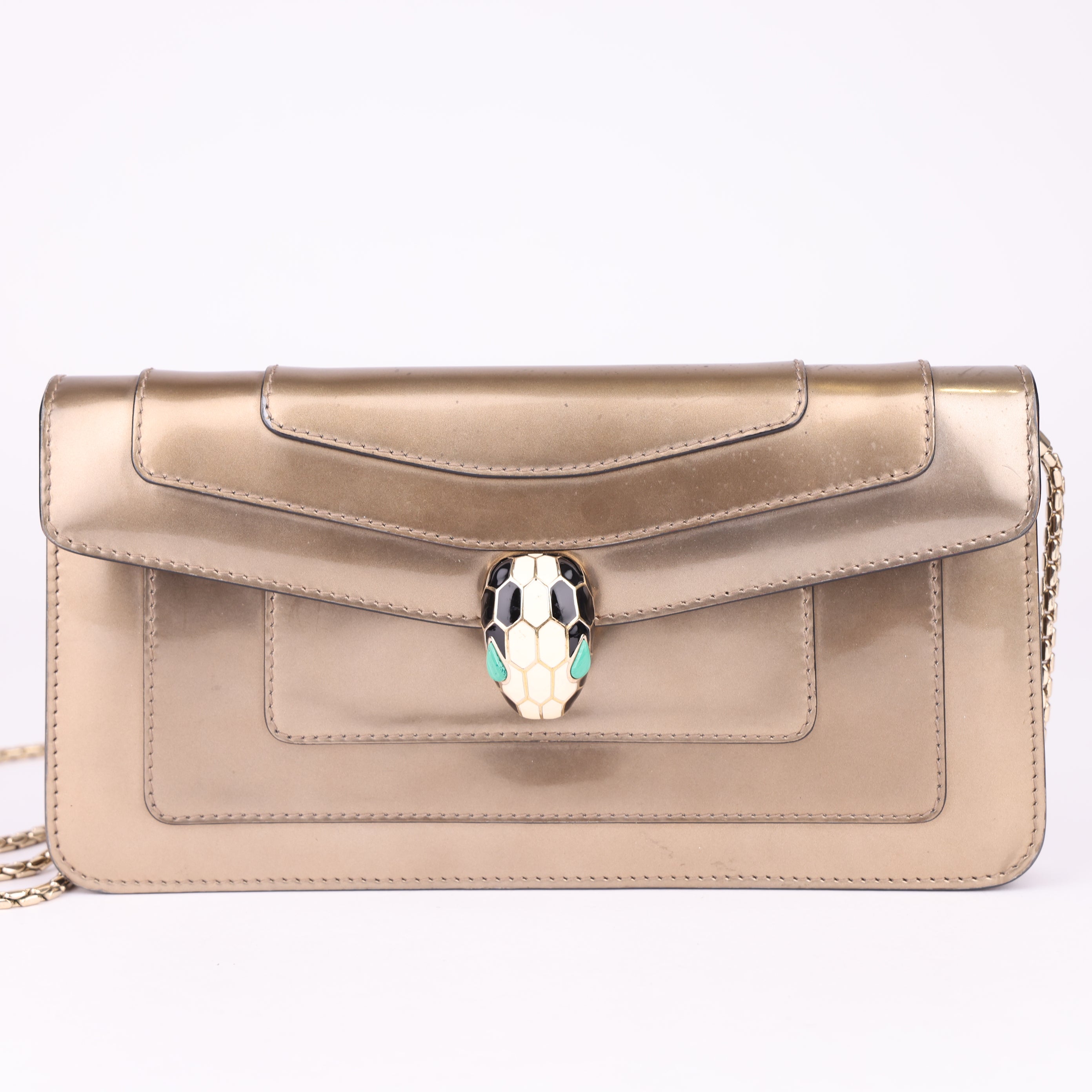 J1640 Bvlgari Leather Serpenti Reverse Micro Bag- Pre Owned