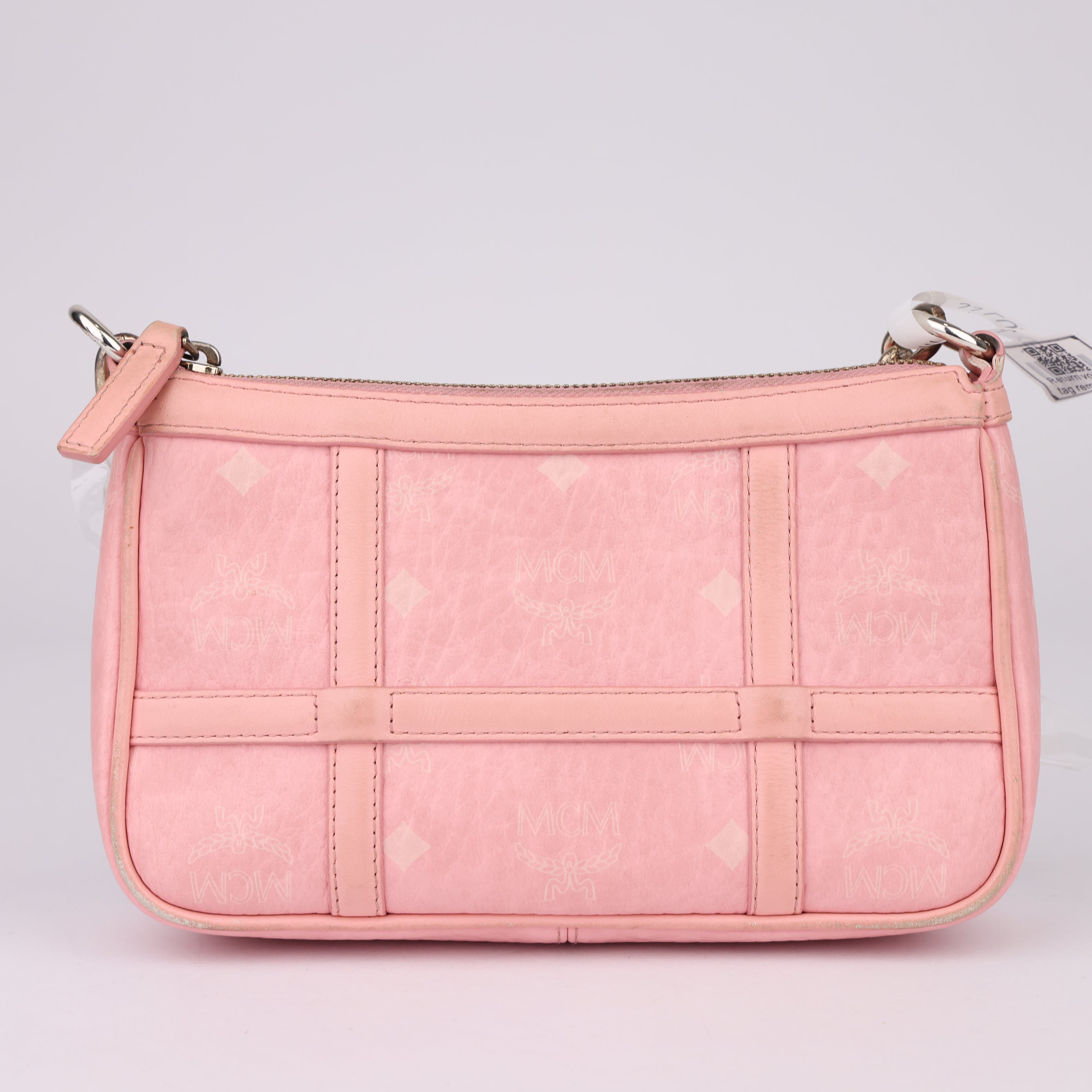 J1575 Mcm Clutch Bag Hobo Bag Hot Pink- Pre Owned