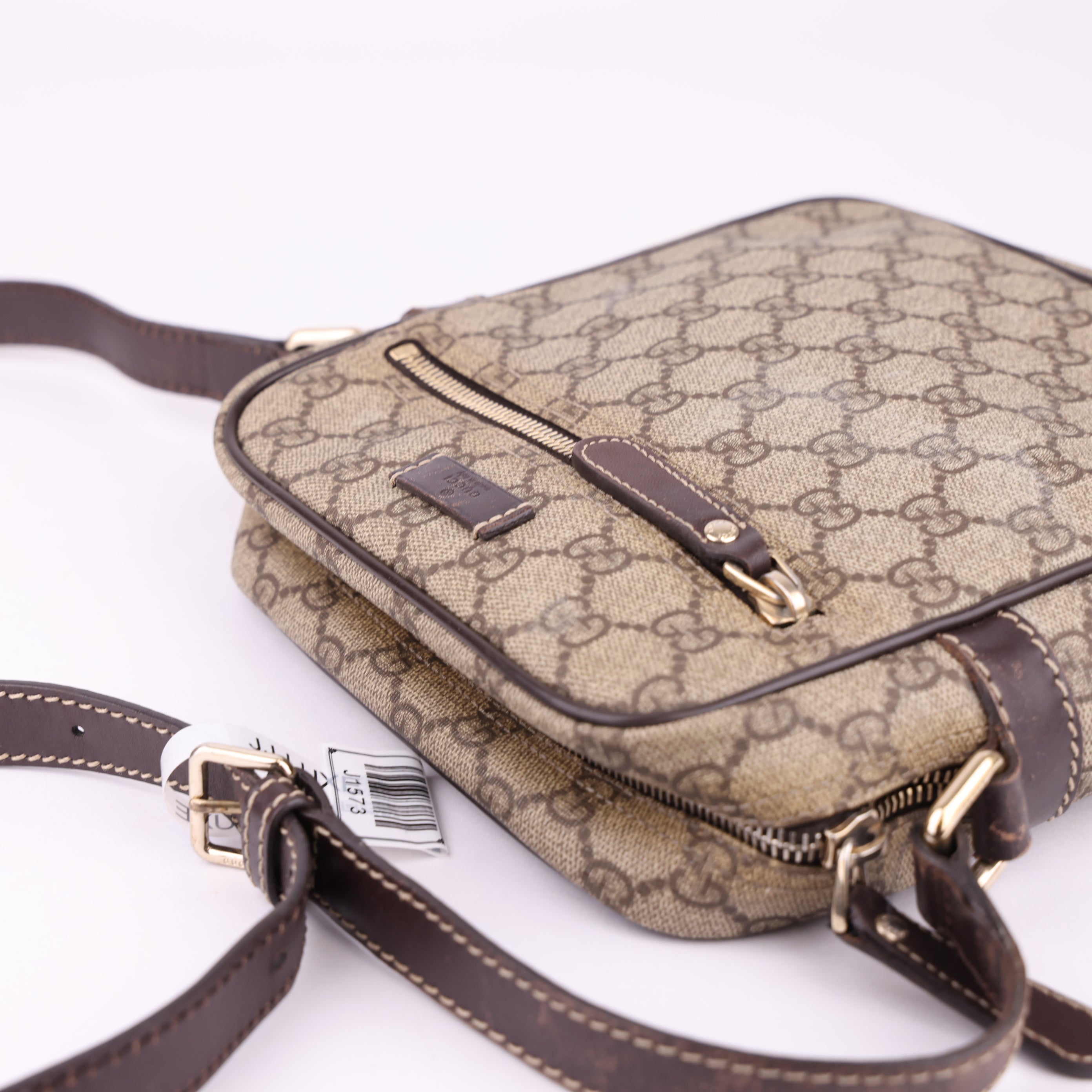 J1573 Gucci GG Supreme Shoulder Bag Brown Beige- Pre Owned
