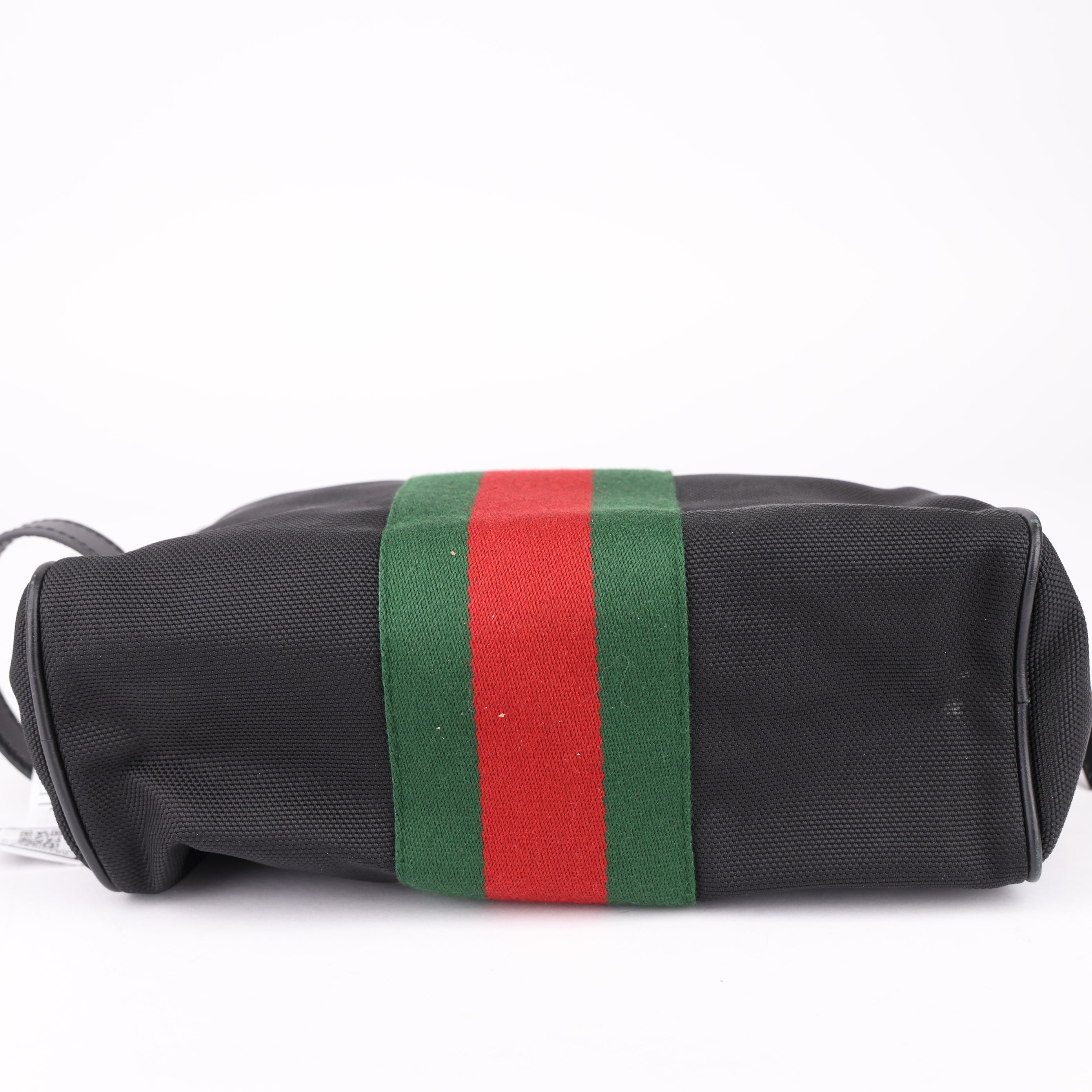 J1574 Gucci Ophidia Toiletry Bag Mini Web Stripe Black- Pre Owned