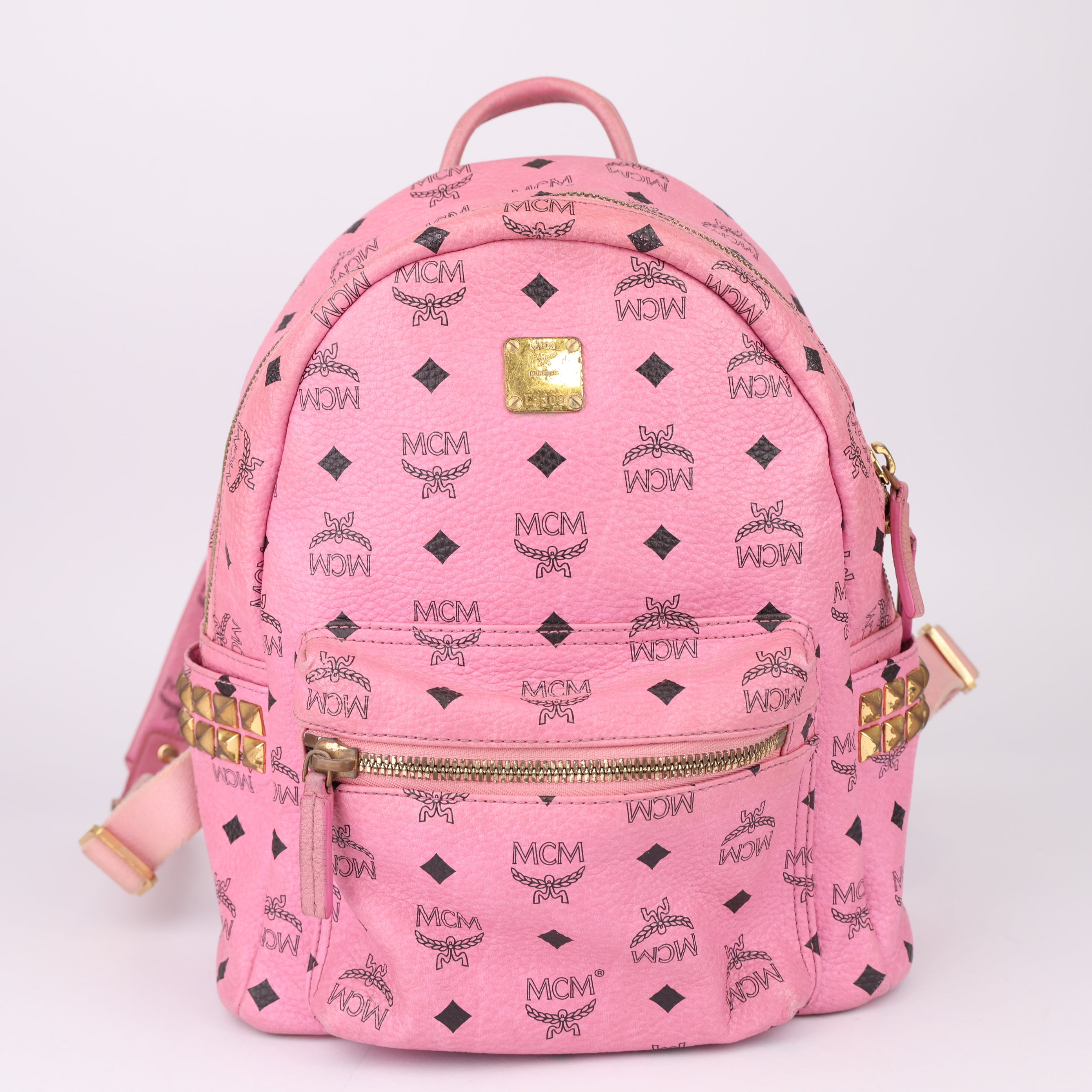 J1571 MCM Bebe Boo Side Studs Backpack- Pre Owned