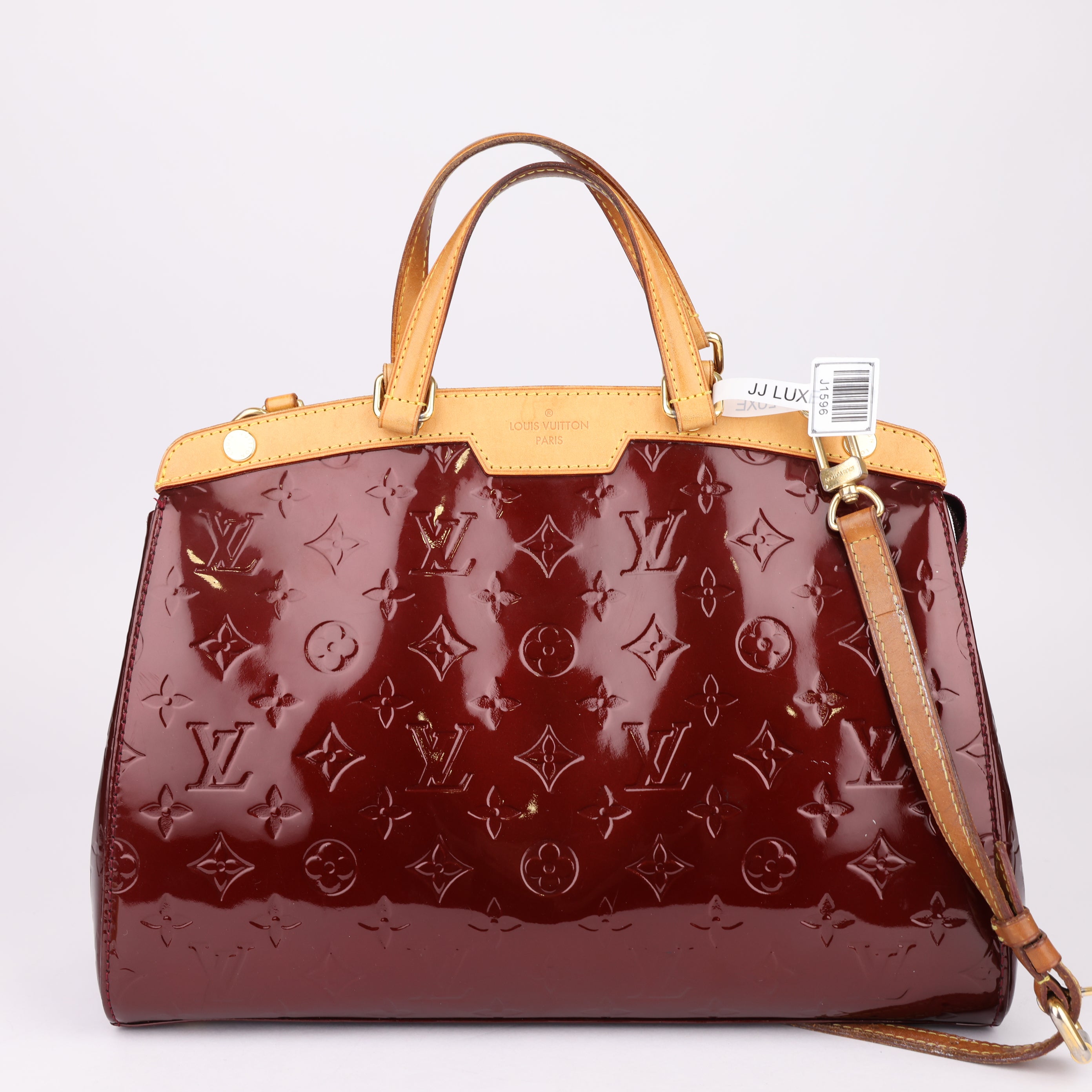 J1596 Louis Vuitton Amethyst Monogram Vernis Brea MM Bag- Pre Owned