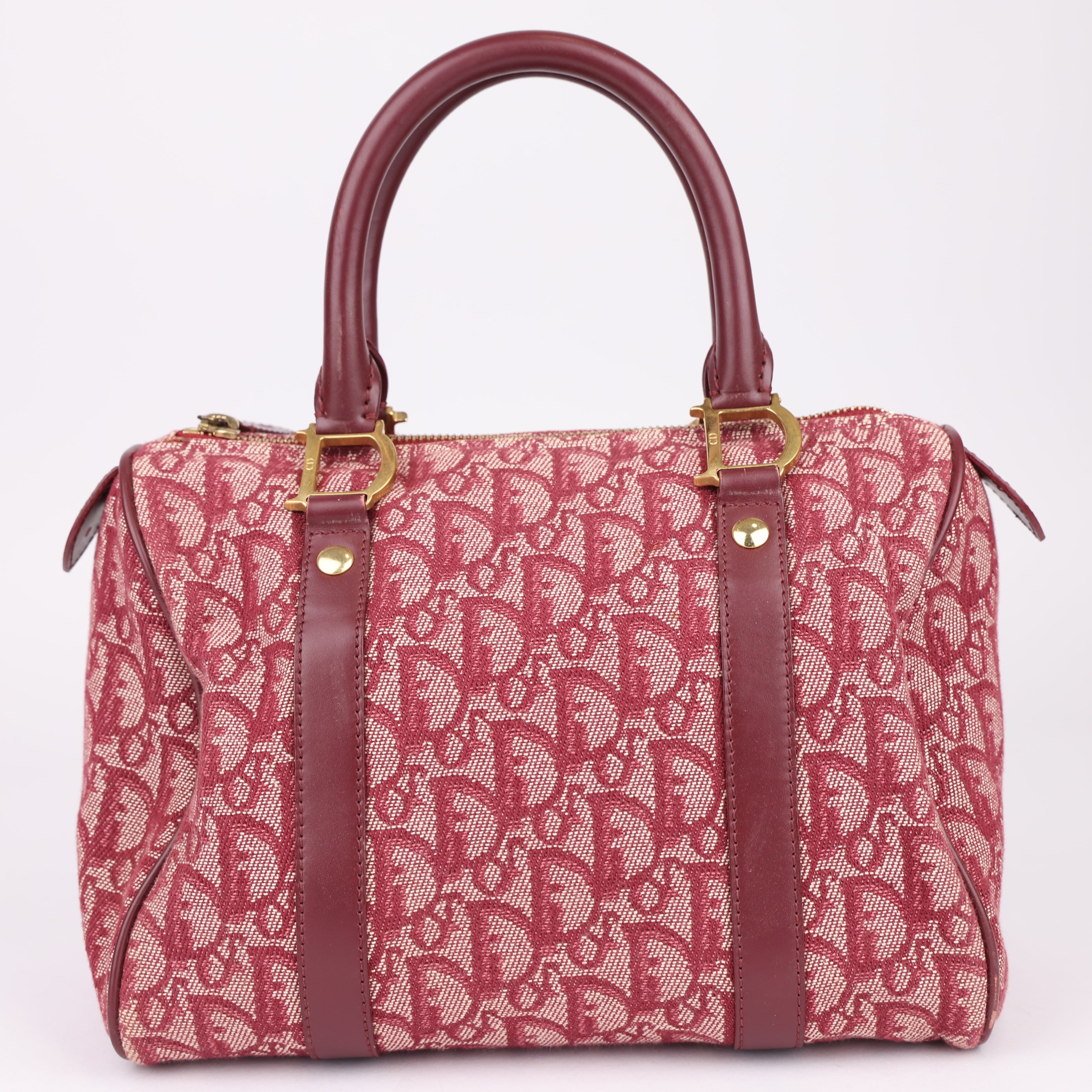 J1593 Christian Dior Boston Monogram Trotter Handbag- Pre Owned