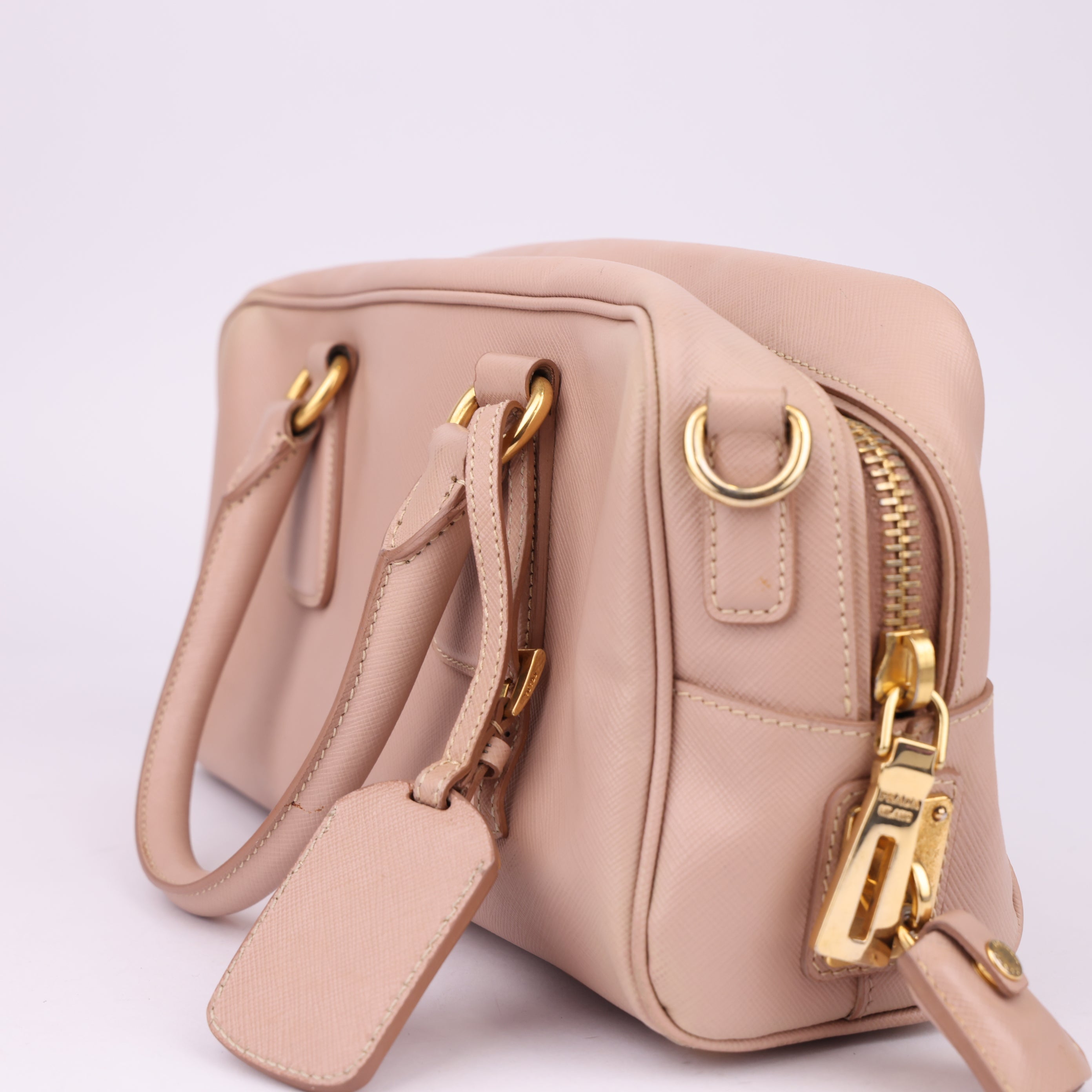 J1545 Prada Saffiano Lux Bauletto Bag- Pre Owned