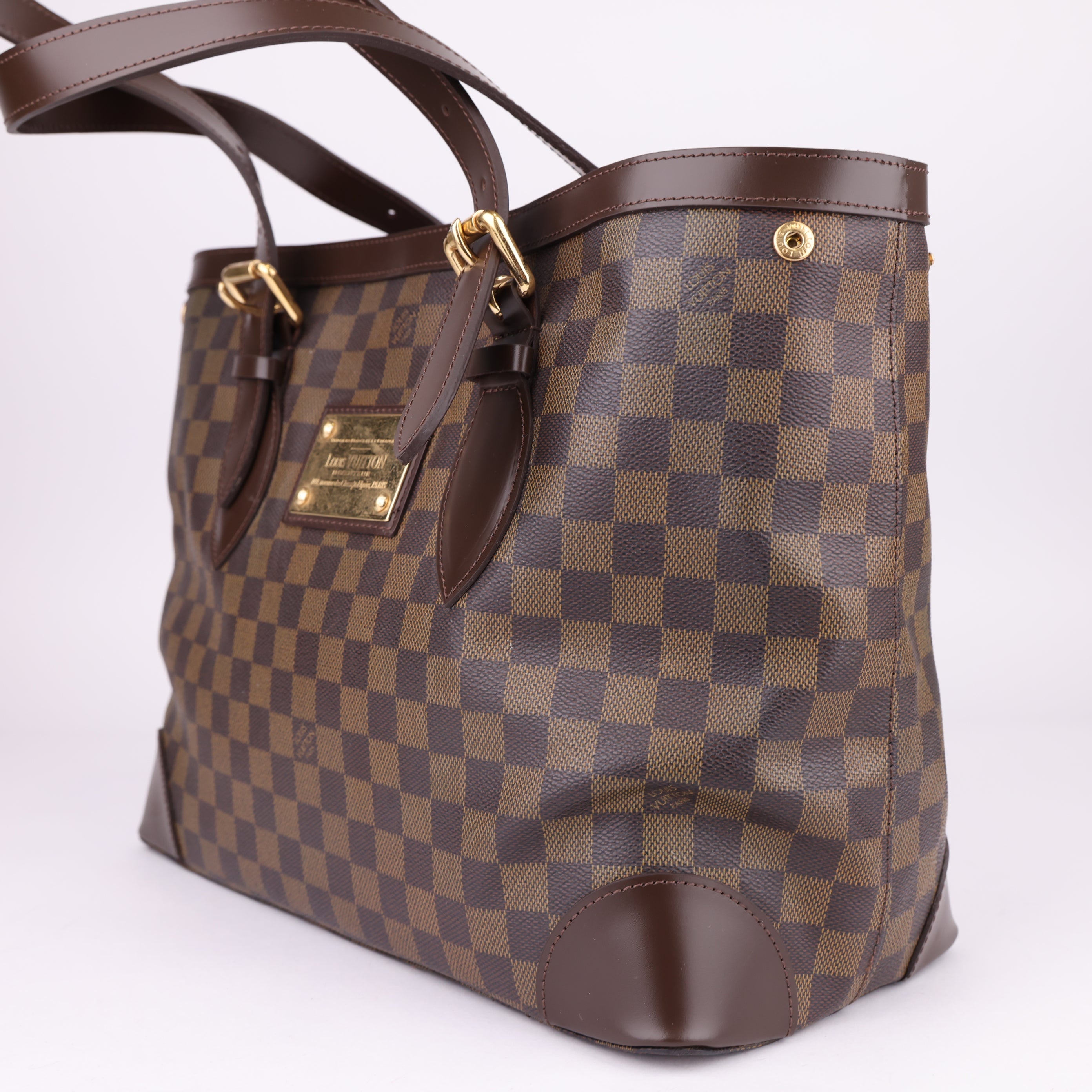 J1534 Louis Vuitton Hampstead Shoulder Bag MM Brown Canvas- Pre Owned