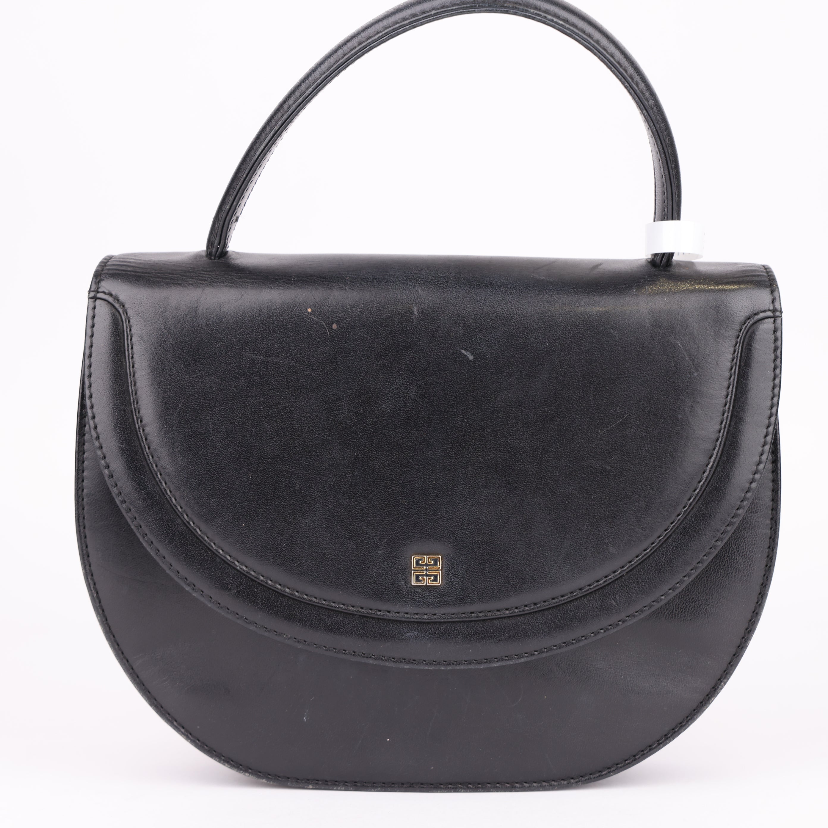 J1529 Givenchy Women's Bag Flap Leather Handbag in Navy- Pre Owned