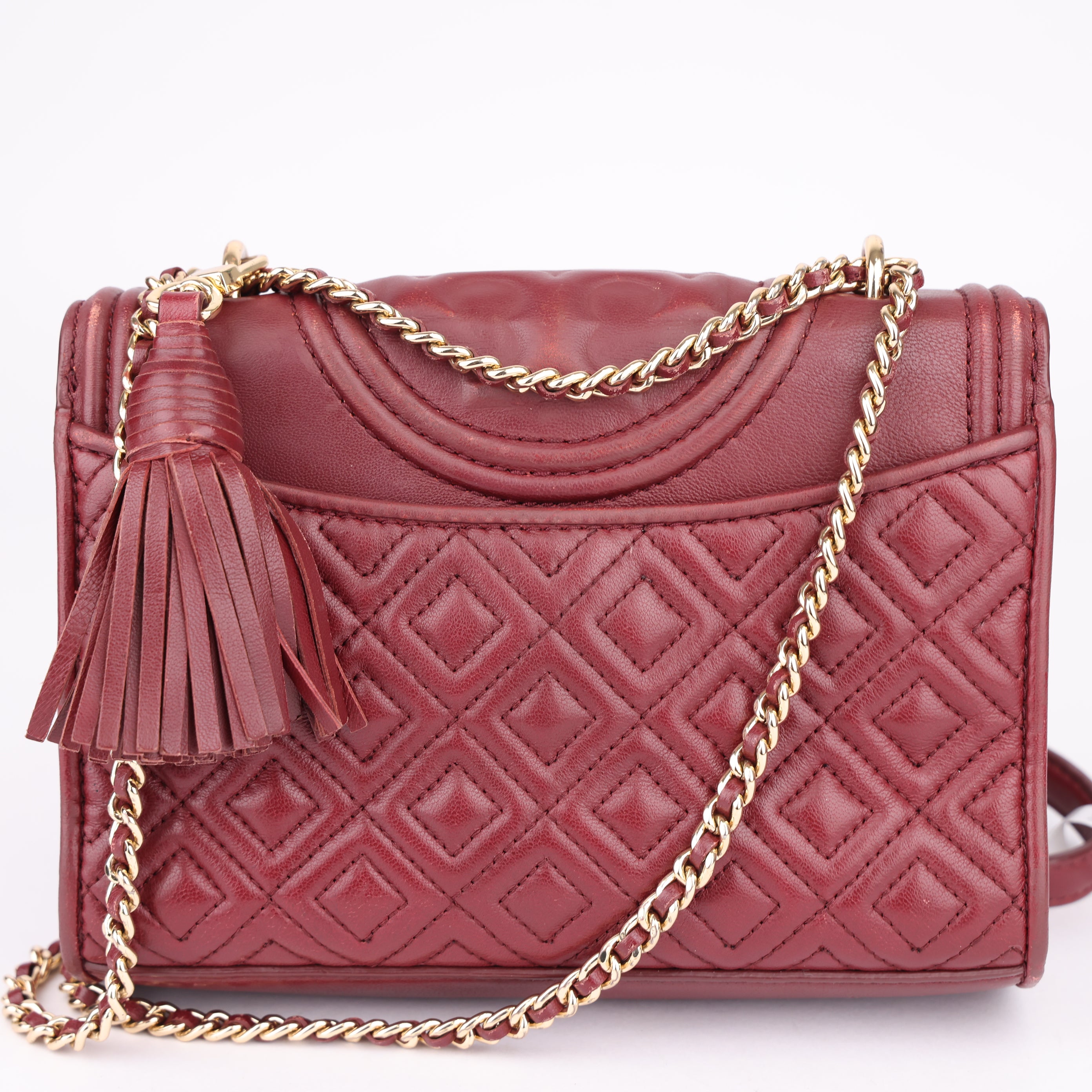 J1514 Tory Burch Authentic Fleming Small Convertible Bag- Pre Owned