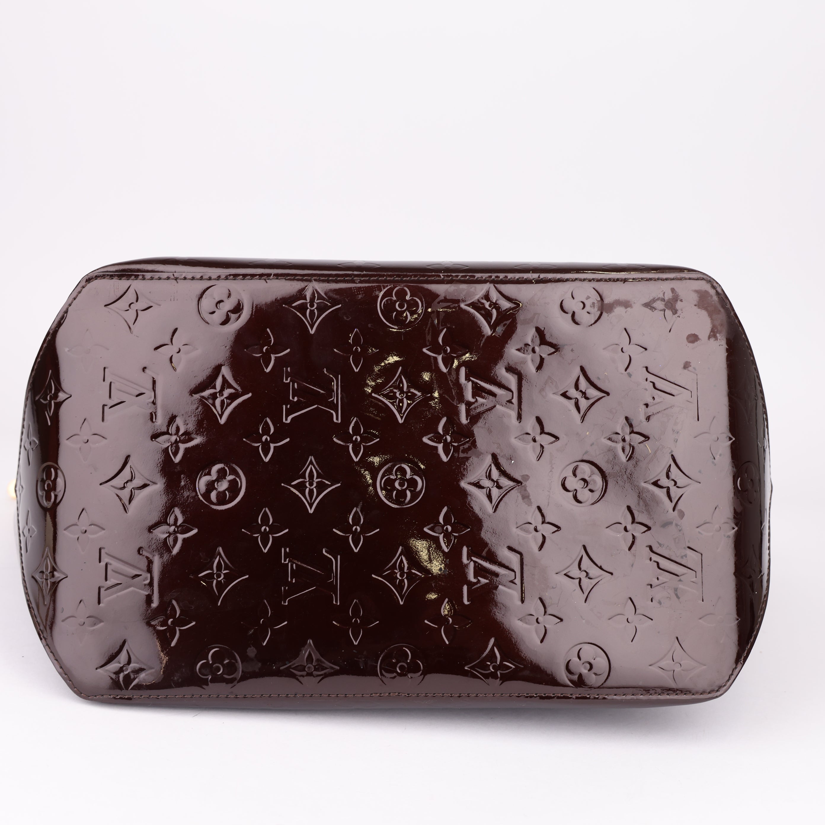 J1466 Louis Vuitton Amaranth Burgundy Leather Bellevue PM Shoulder Bag- Pre Owned