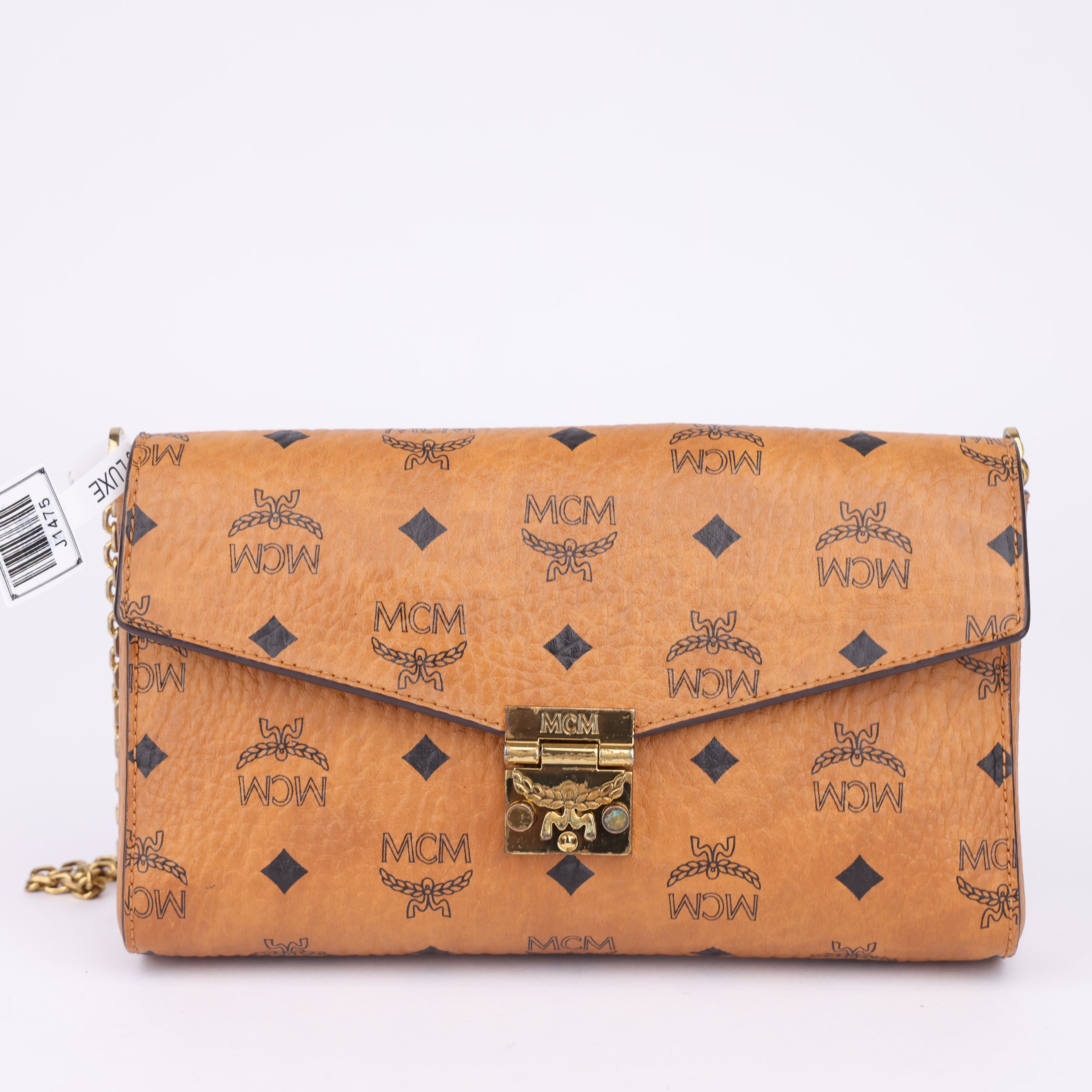 J1475 MCM Brown Visetos Crossbody Bag- Pre Owned