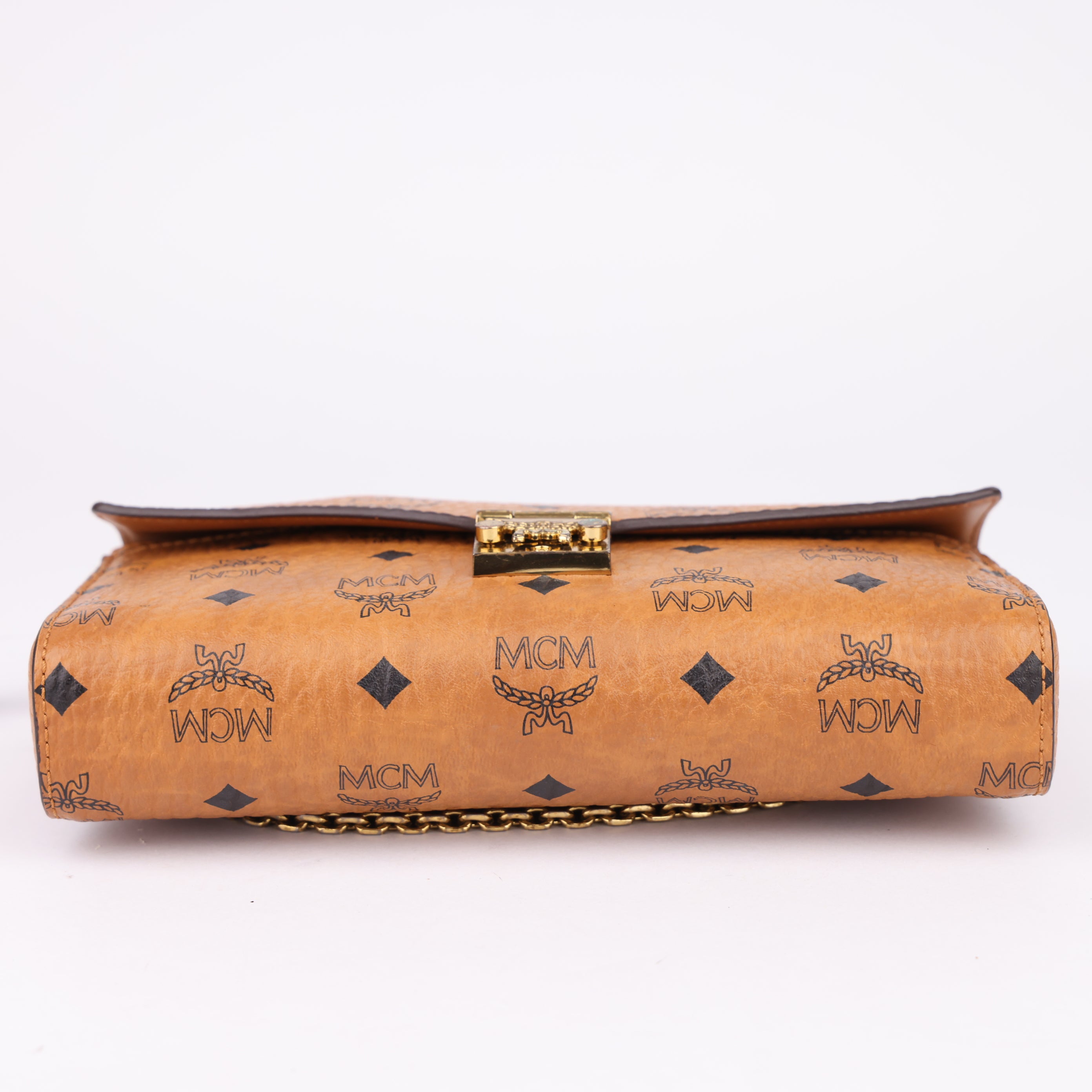 J1475 MCM Brown Visetos Crossbody Bag- Pre Owned