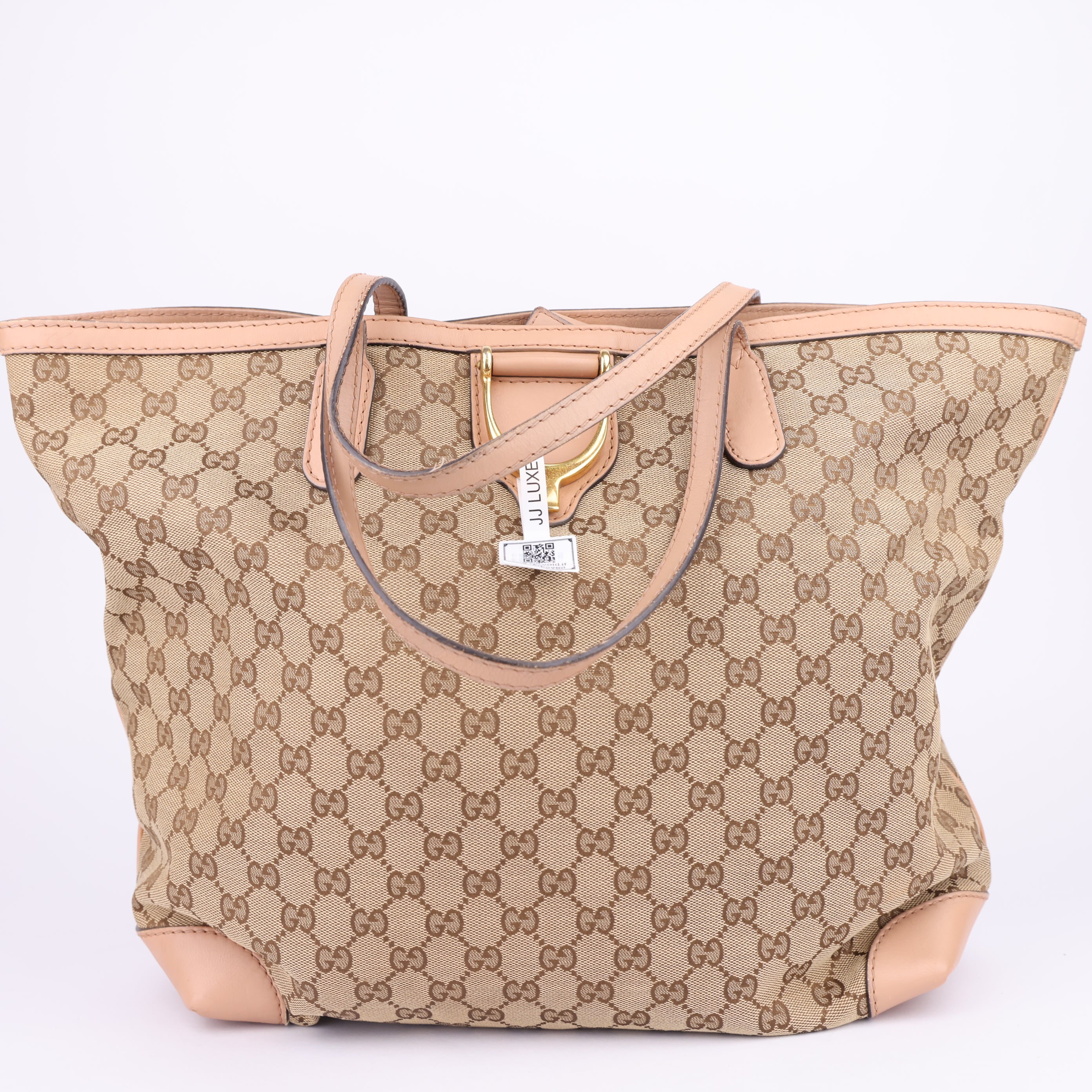 J1449 GUCCI GG Canvas Tote Bag Beige- Pre Owned